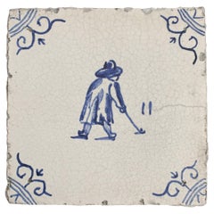 Antique Ceramic Golf Tile