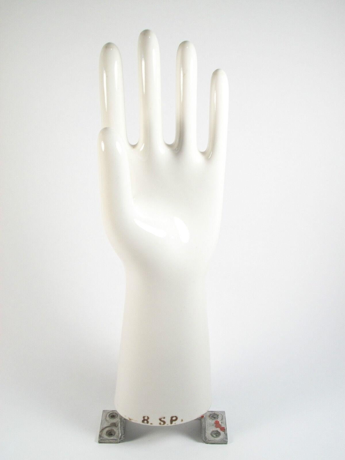 Glazed Antique Ceramic Industrial Glove Mold - U.S. - Late 19th Century For Sale