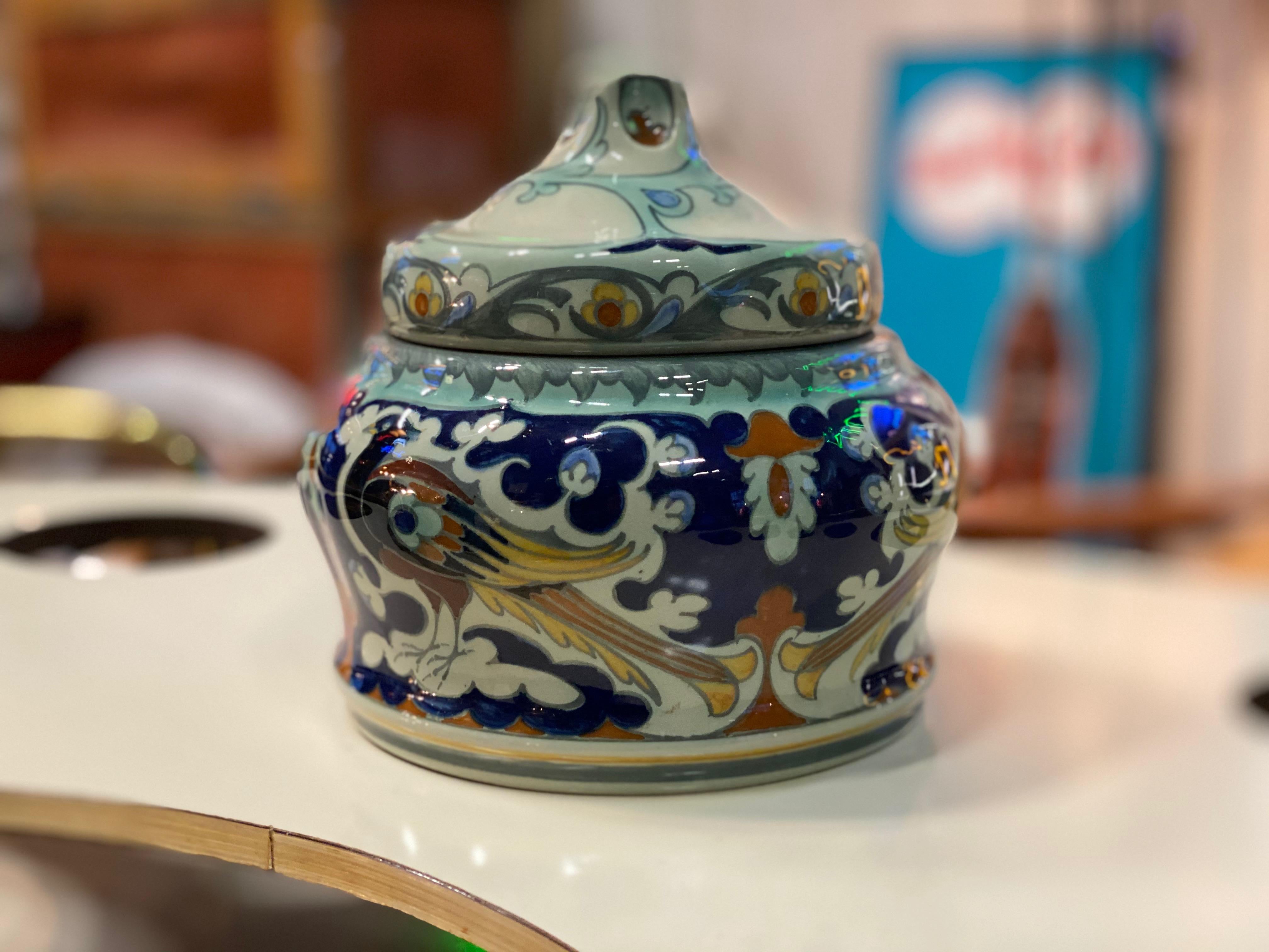 Antique Ceramic Lidded Box by Samuel Schellink for Rozenburg 3