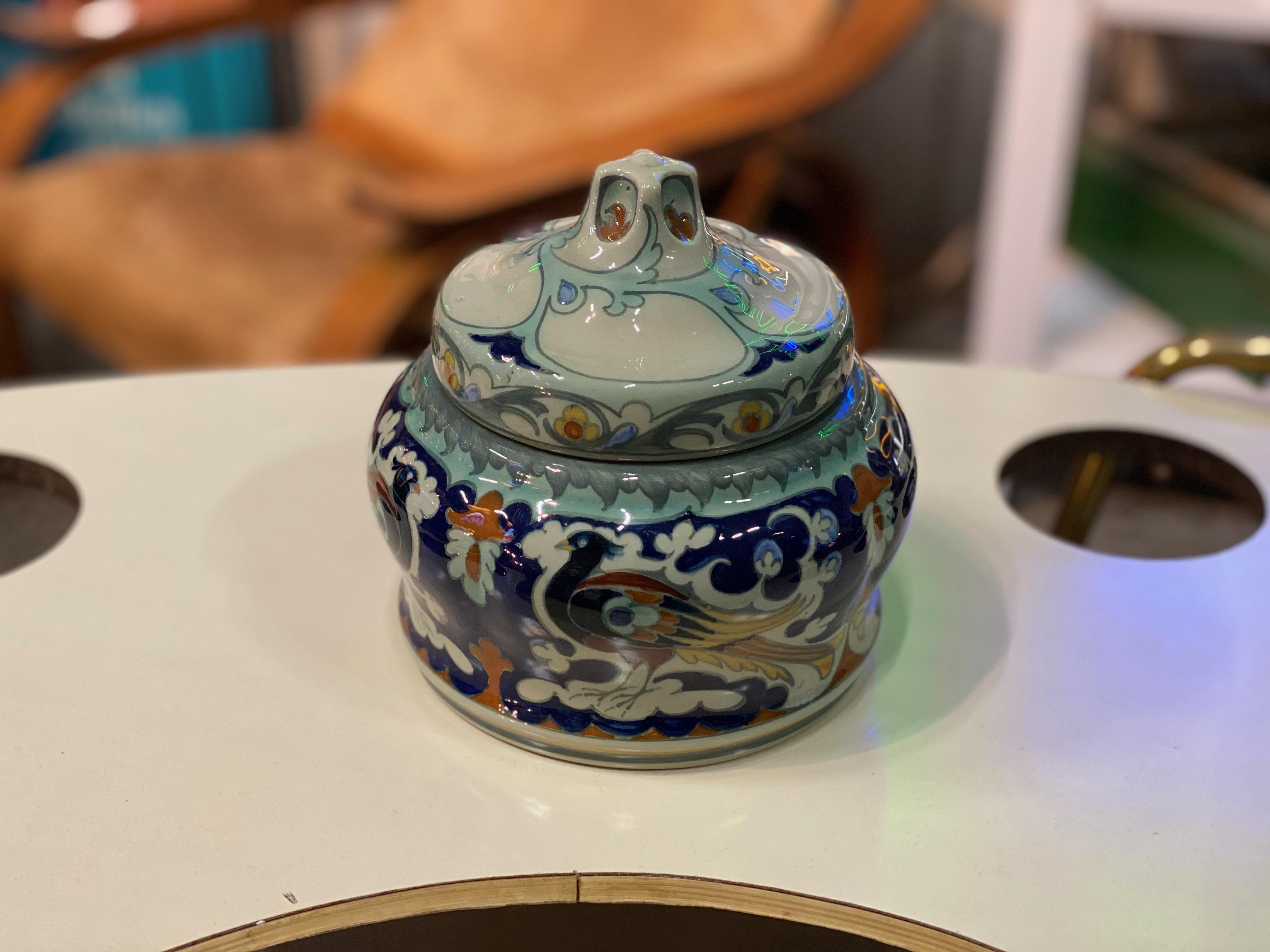 Antique Ceramic Lidded Box by Samuel Schellink for Rozenburg 2