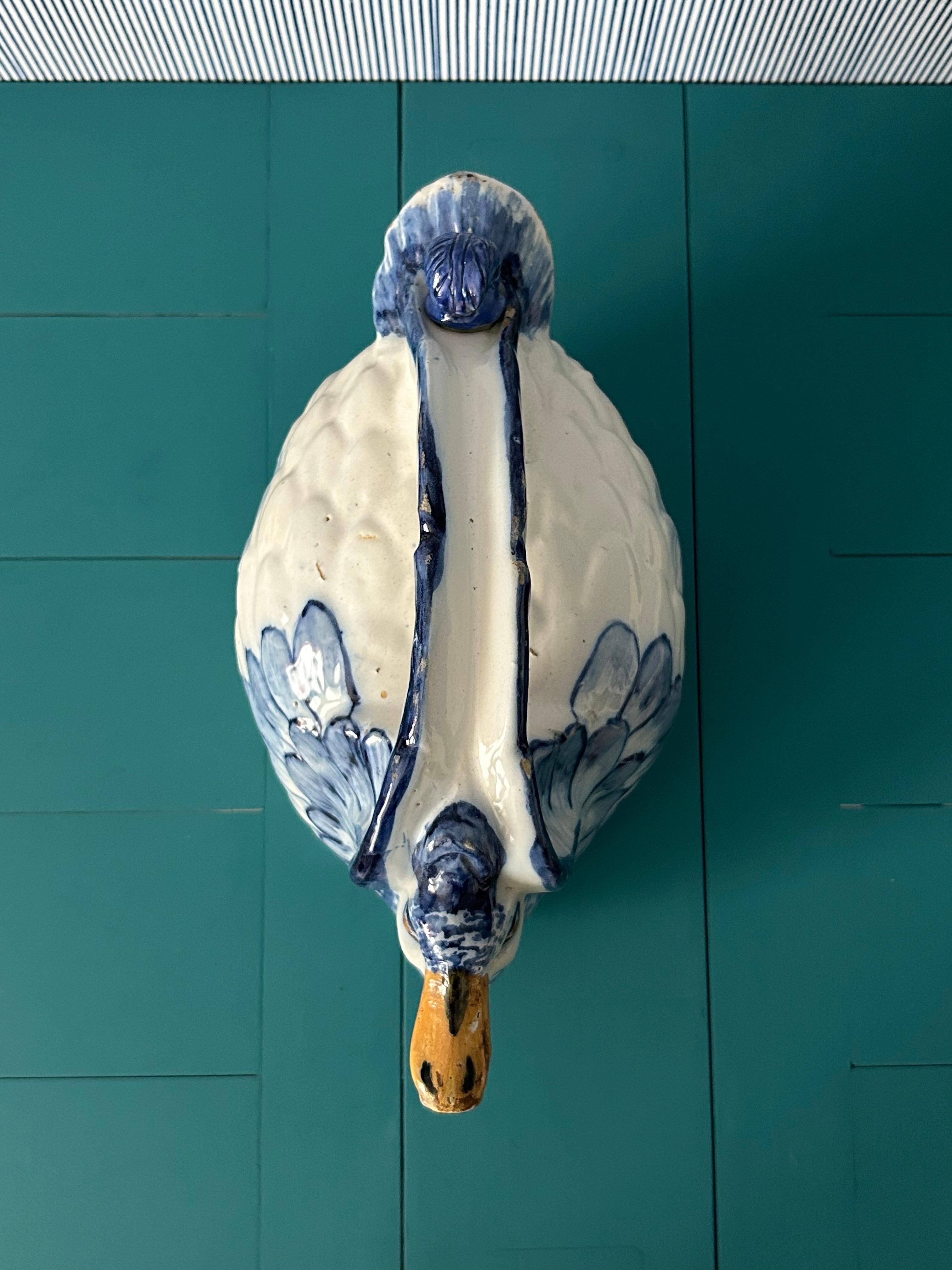 Antique Ceramic Pitcher in The Shape of a Duck, Portugal, 19th Century For Sale 3