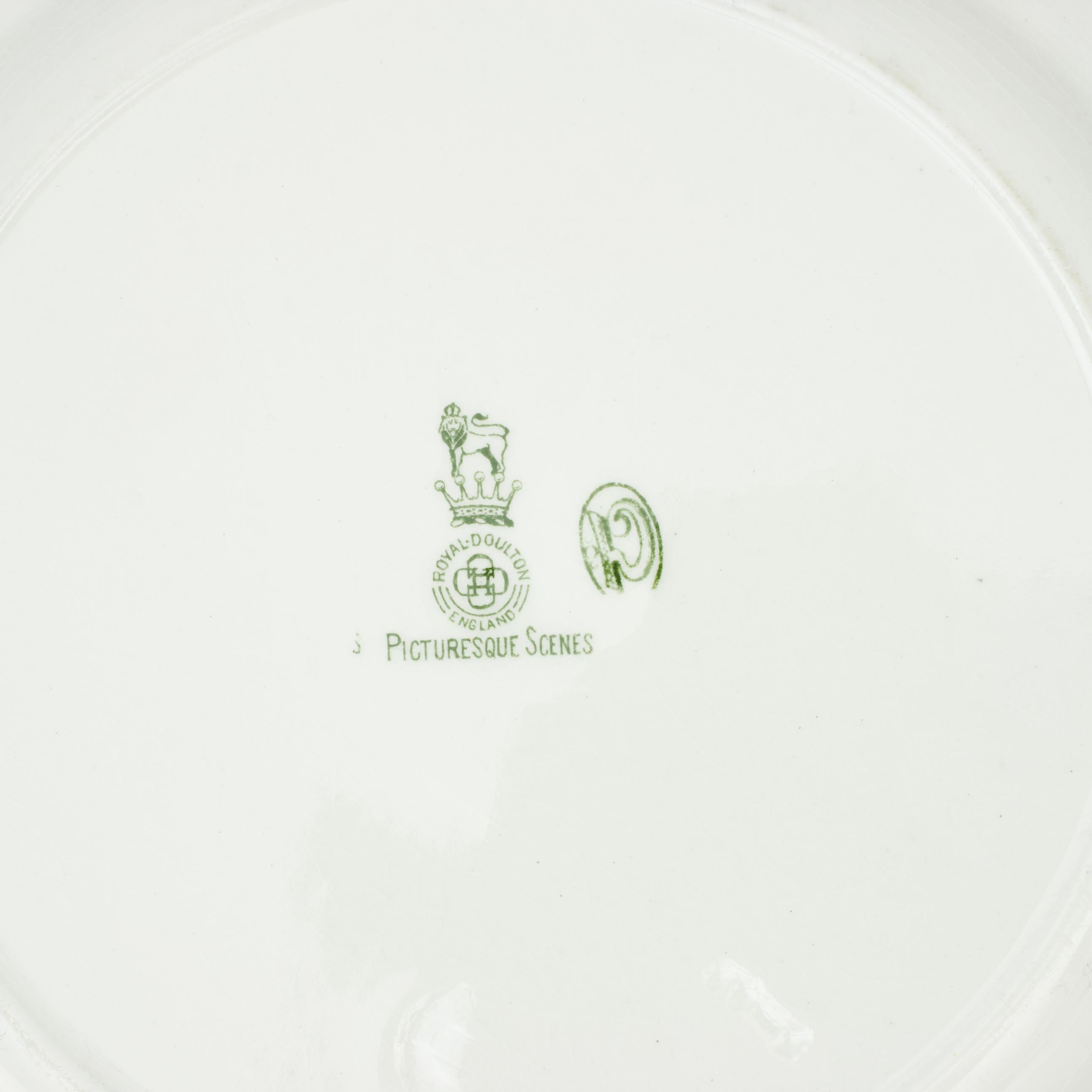 British Antique Golf, Ceramic Plate with Golf Scene, Royal Doulton