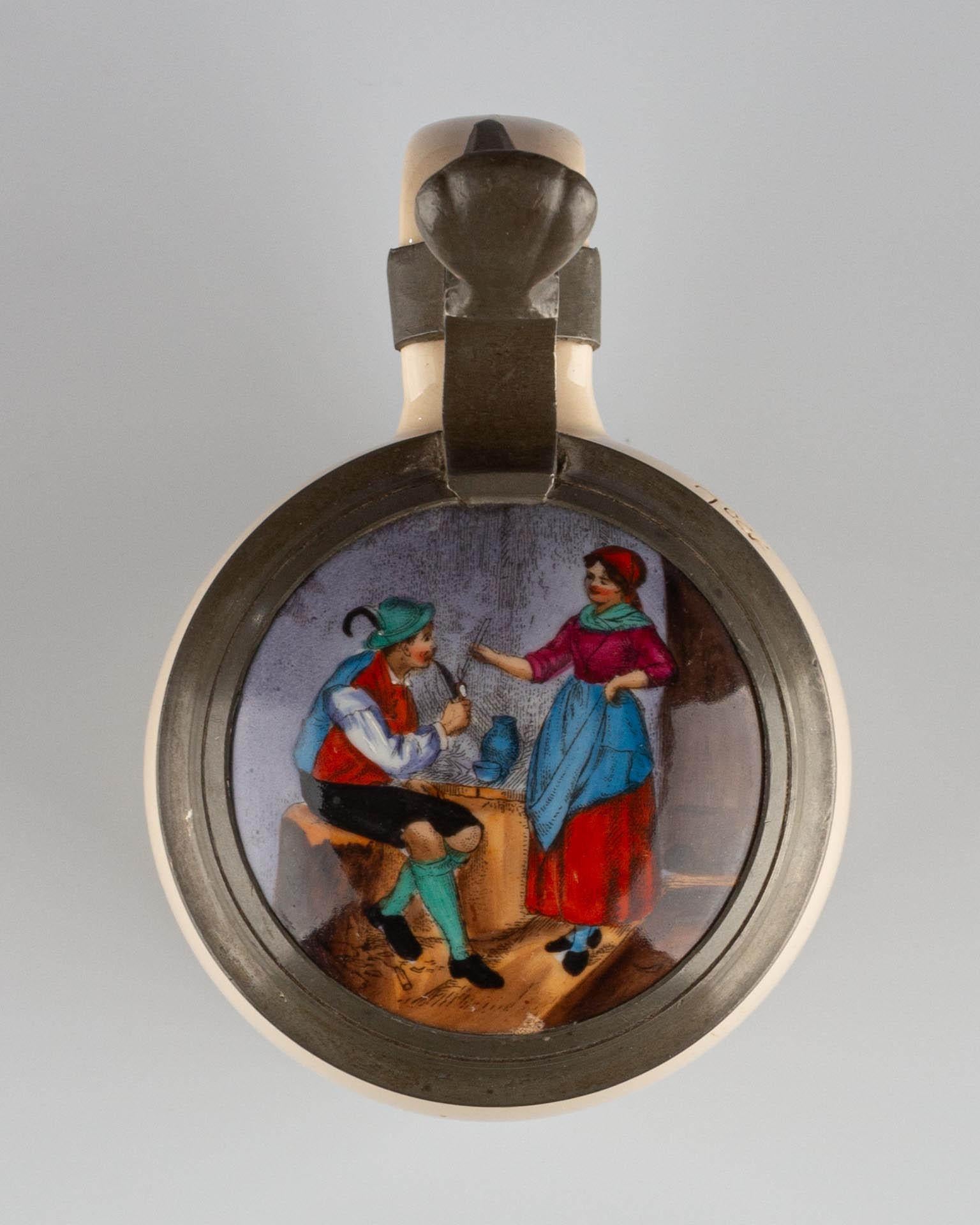 Antike Keramik Porzellan Deutsche Deckel Bierkrug Villeroy & Boch im Zustand „Gut“ im Angebot in Greven, DE