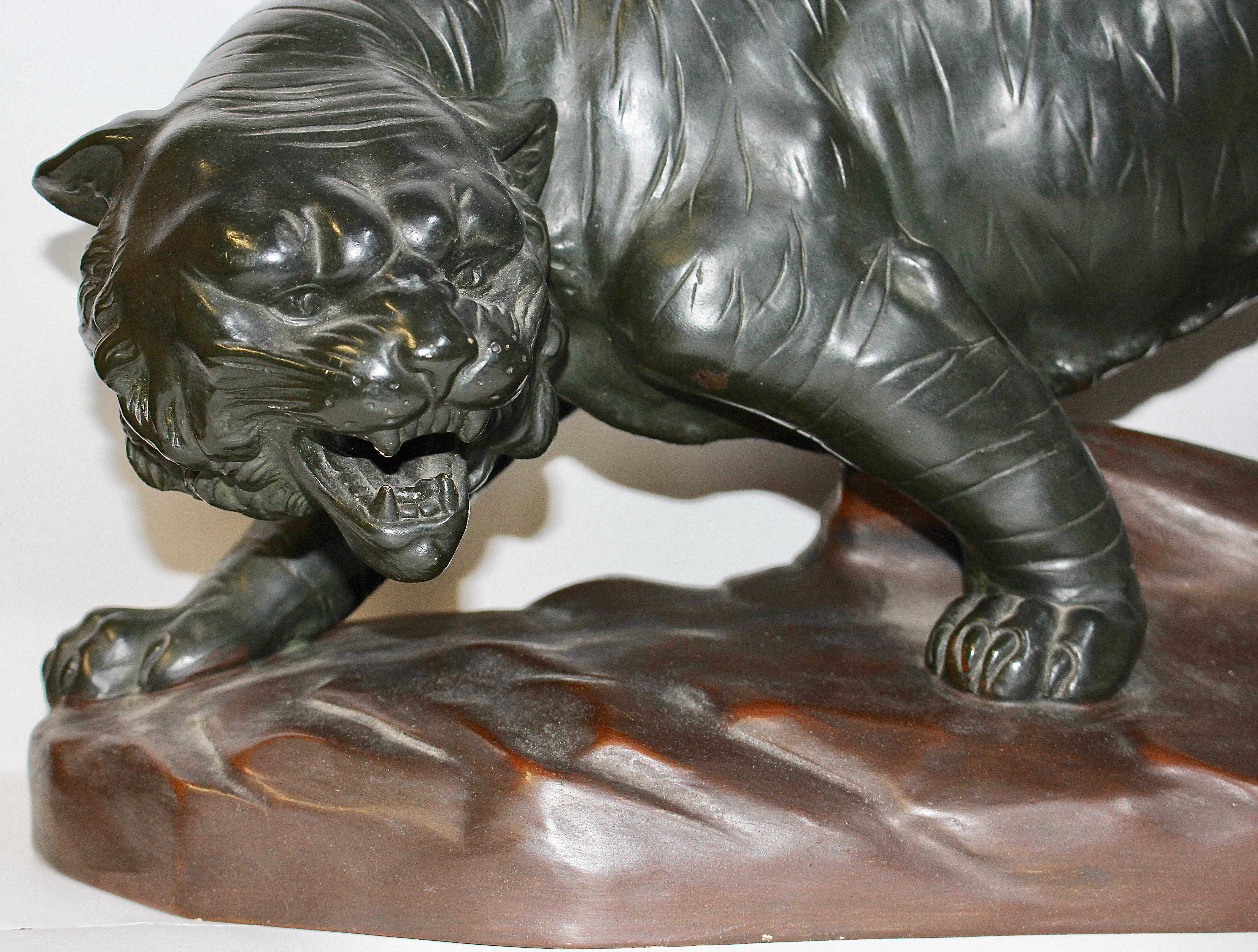 Antique Ceramic, Terracotta Sculpture, Walking Tiger For Sale 2