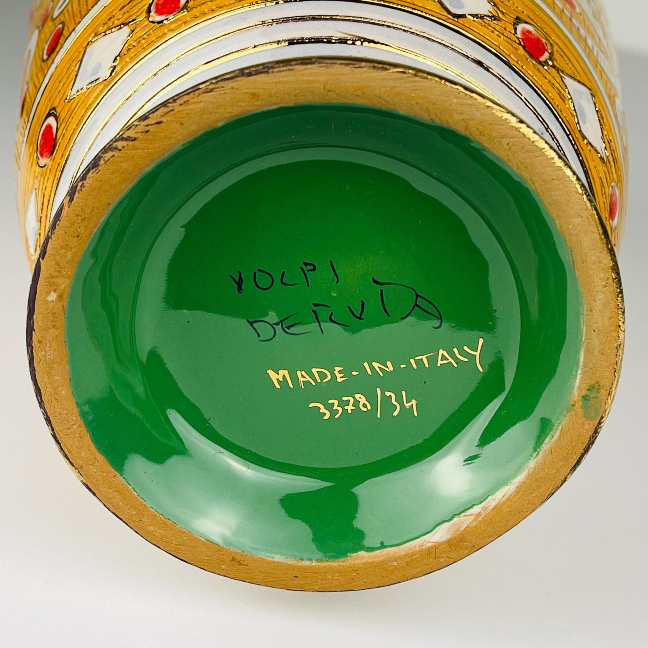 Antike Keramikvase von Serafino Volpi für Deruta, Italien, 1940-50er Jahre im Angebot 4
