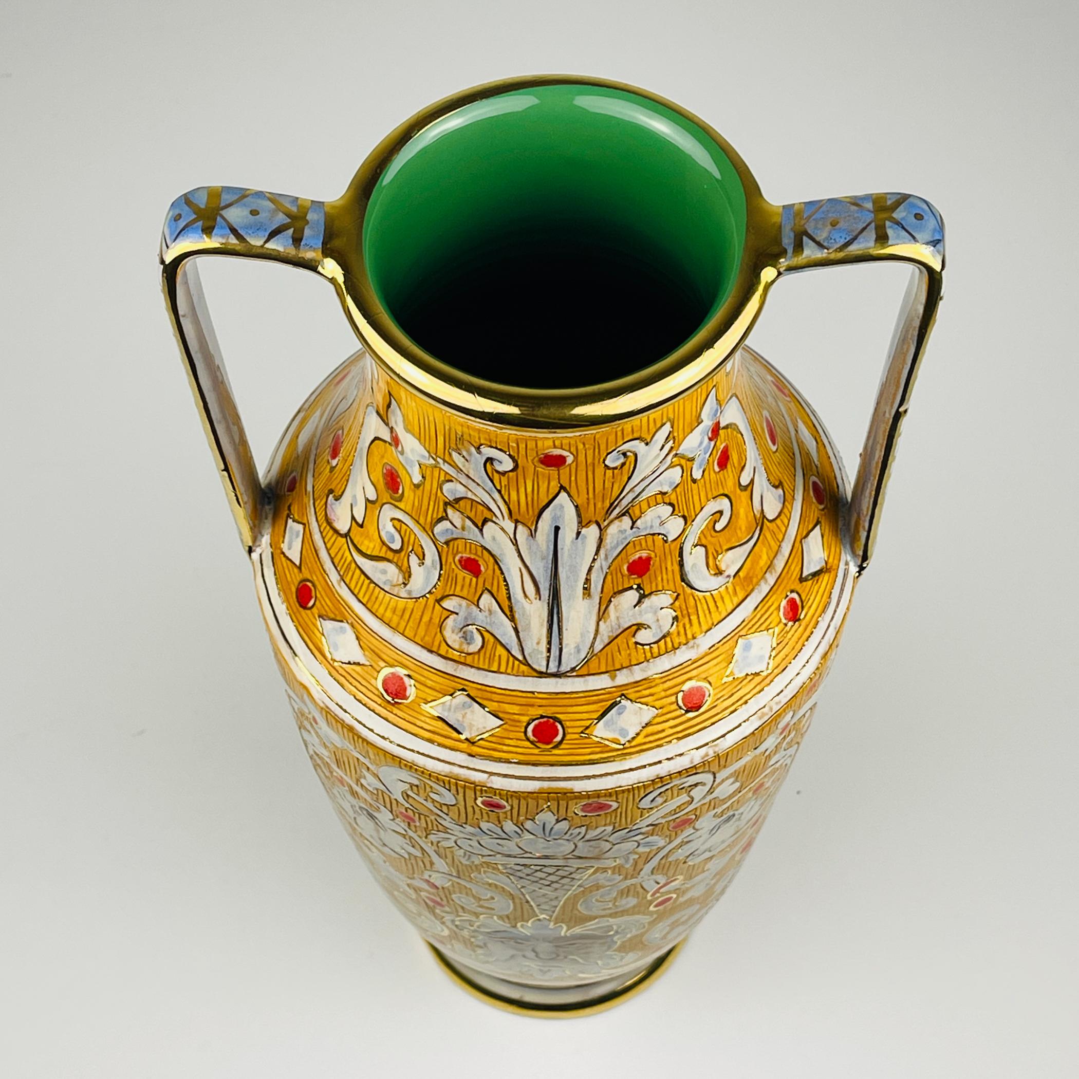 Antike Keramikvase von Serafino Volpi für Deruta, Italien, 1940-50er Jahre im Angebot 5