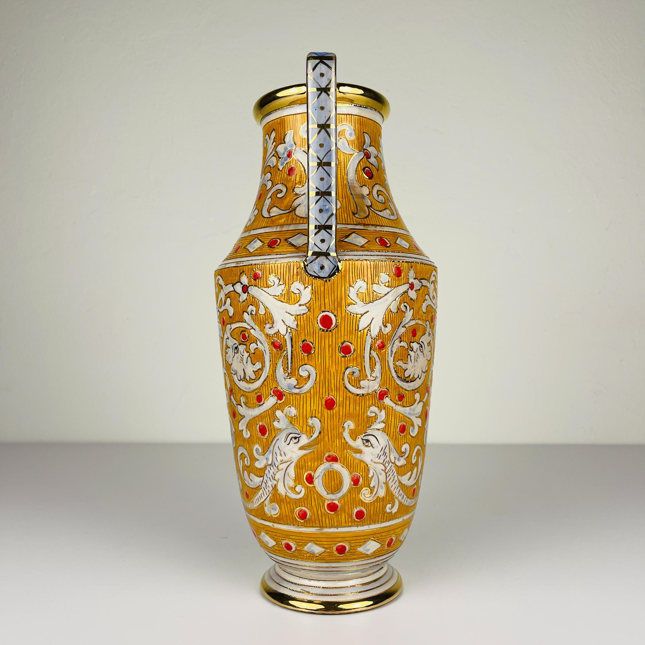 Antike Keramikvase von Serafino Volpi für Deruta, Italien, 1940-50er Jahre im Angebot 6