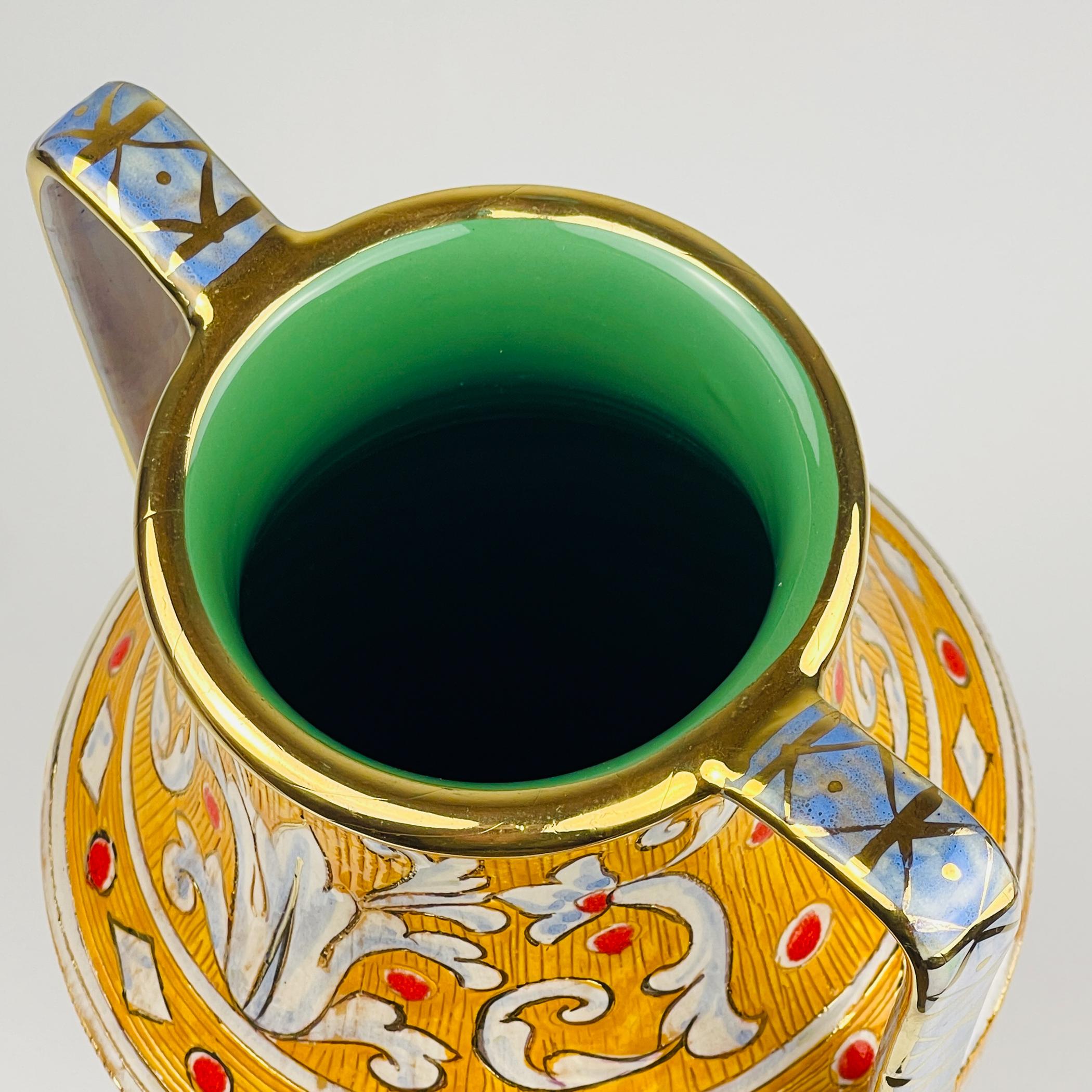 Antike Keramikvase von Serafino Volpi für Deruta, Italien, 1940-50er Jahre im Angebot 8