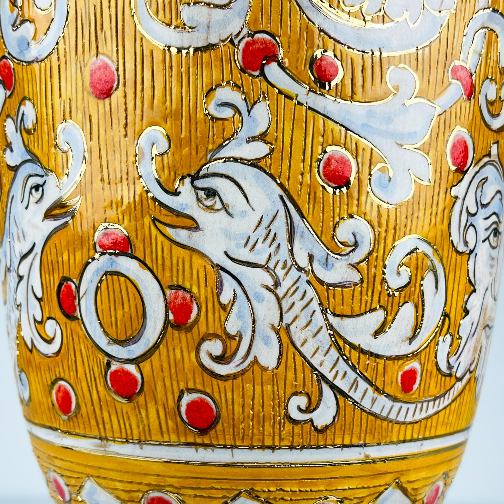 Antike Keramikvase von Serafino Volpi für Deruta, Italien, 1940-50er Jahre im Angebot 9