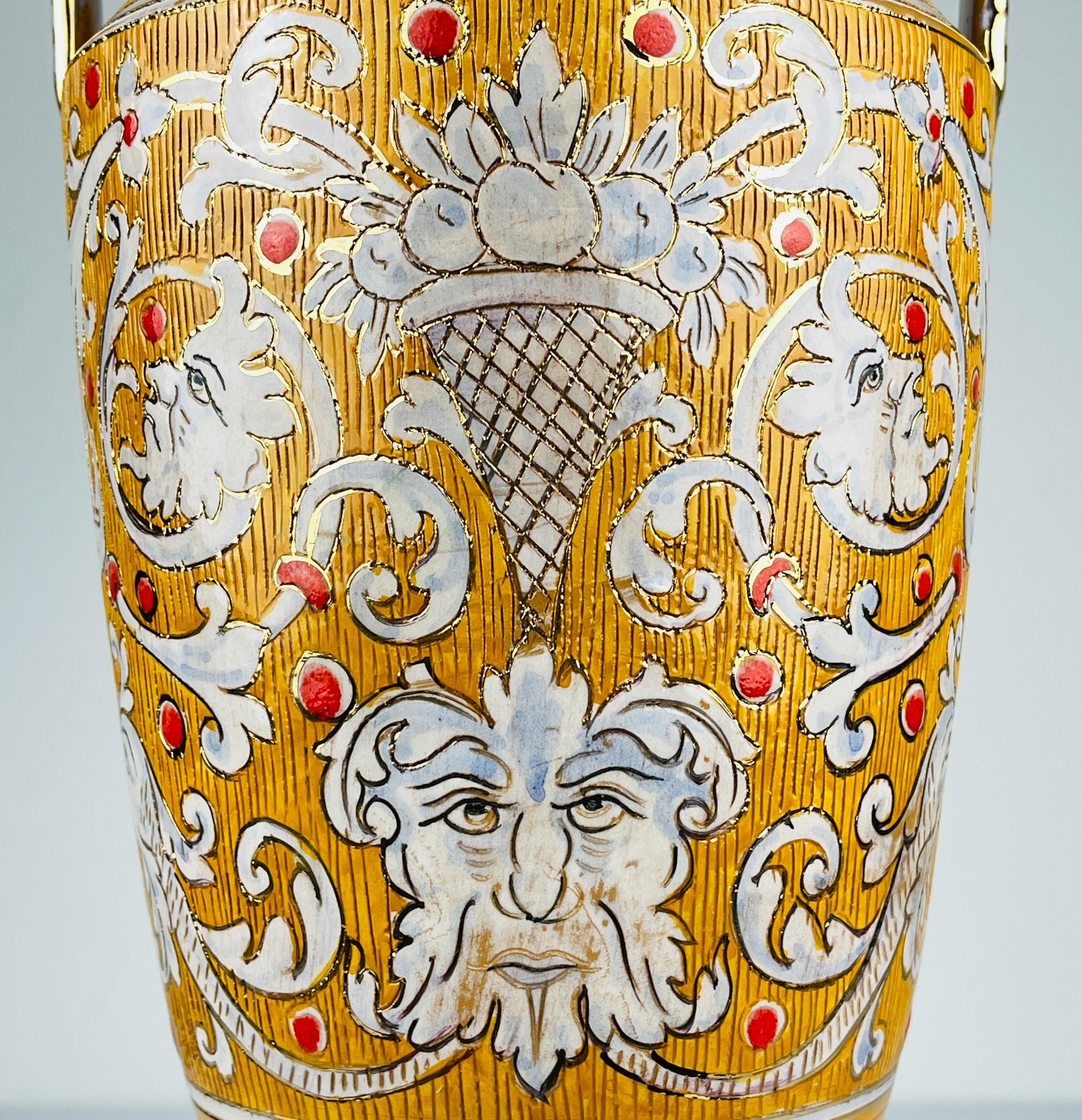 Antike Keramikvase von Serafino Volpi für Deruta, Italien, 1940-50er Jahre im Angebot 11