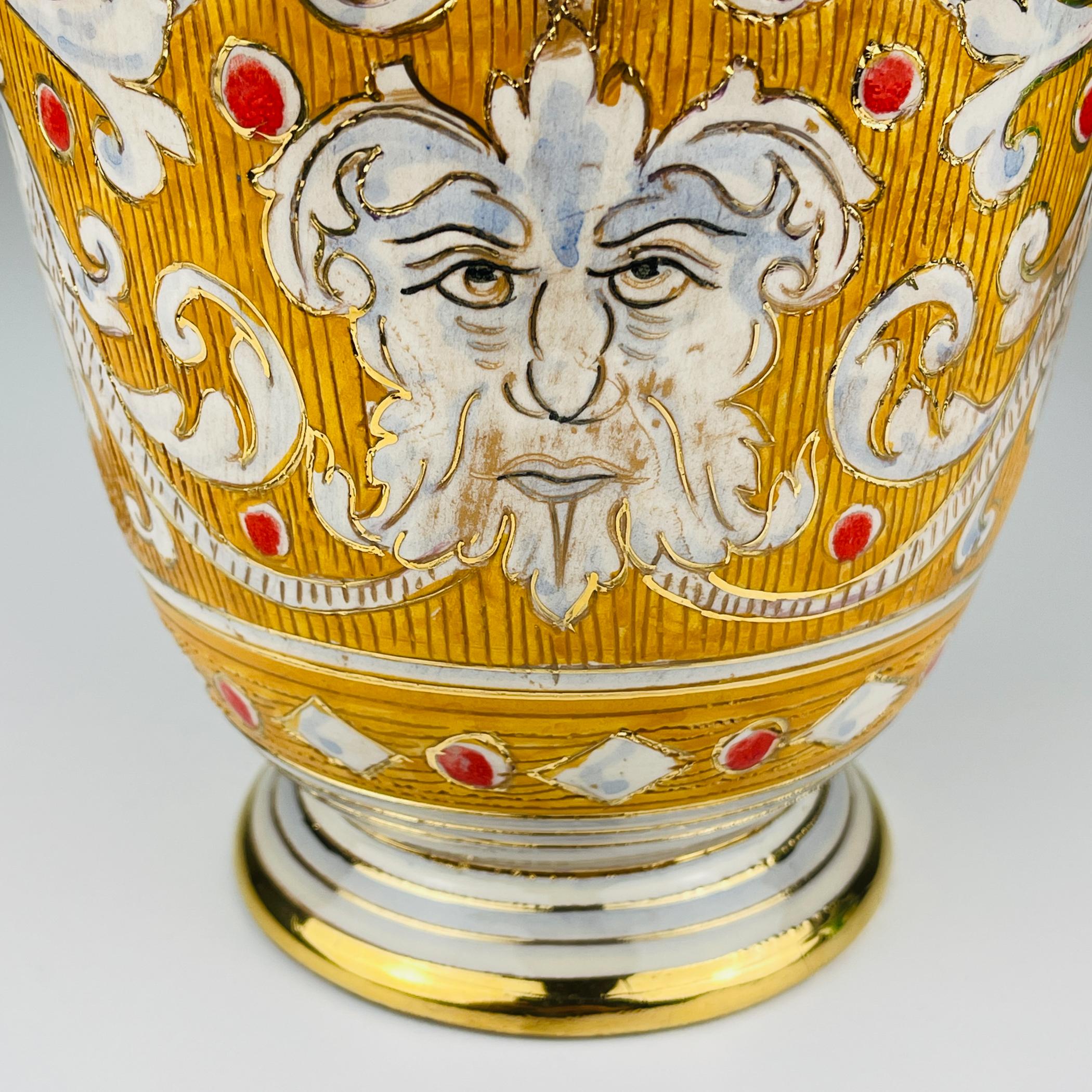 Antike Keramikvase von Serafino Volpi für Deruta, Italien, 1940-50er Jahre im Angebot 1