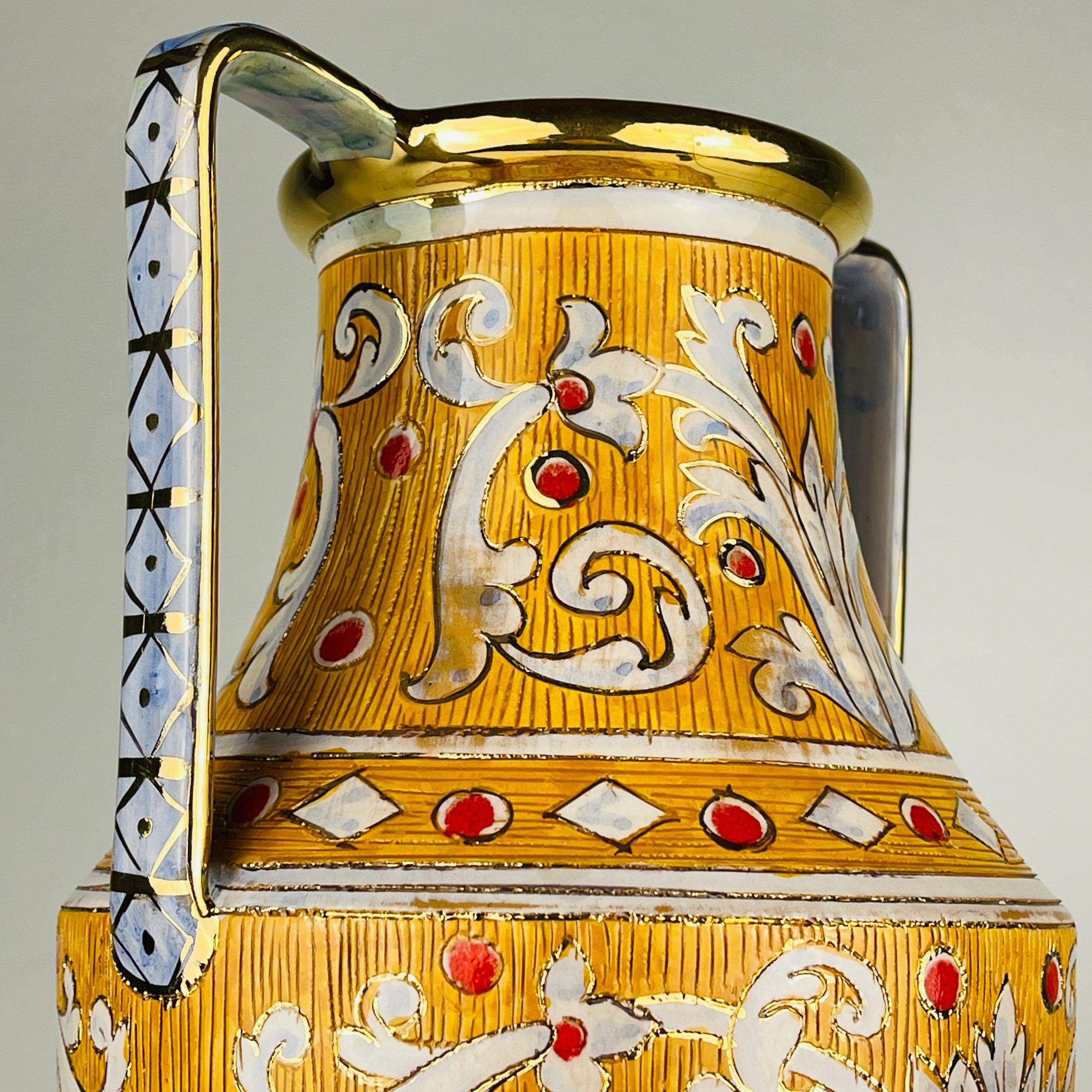 Antike Keramikvase von Serafino Volpi für Deruta, Italien, 1940-50er Jahre im Angebot 2