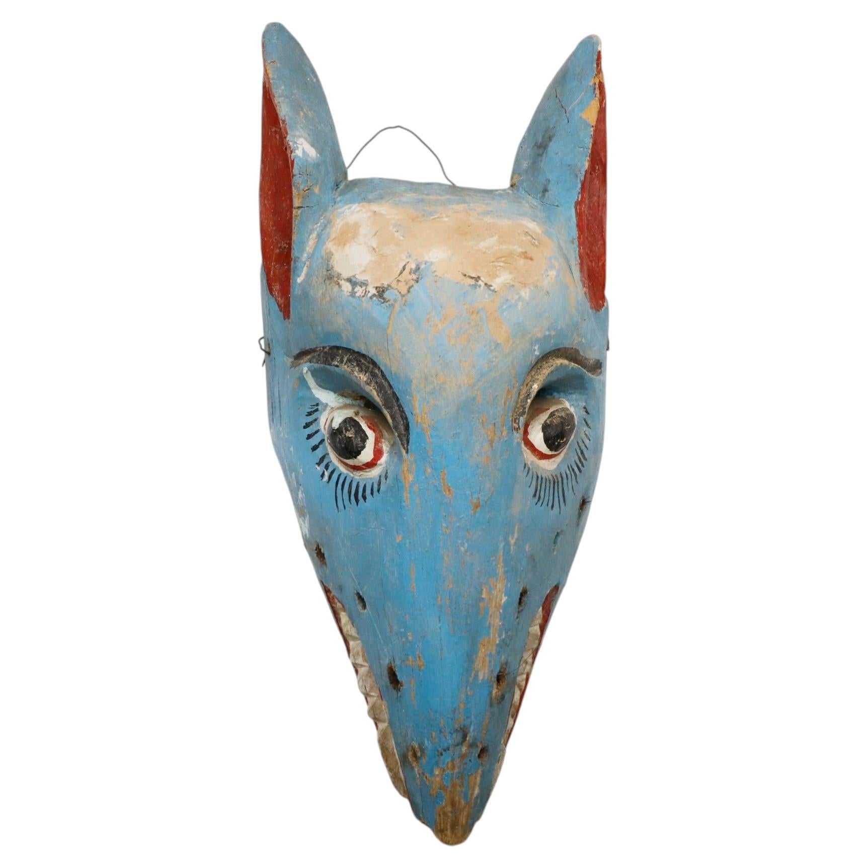 Antique Ceremonial Coyote Mask, Mexico