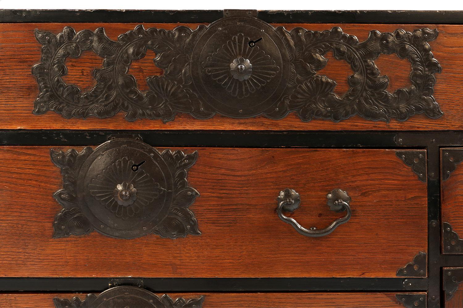 Antique Ceremonial Dress and Sword Tansu, Sendai, Japan For Sale at