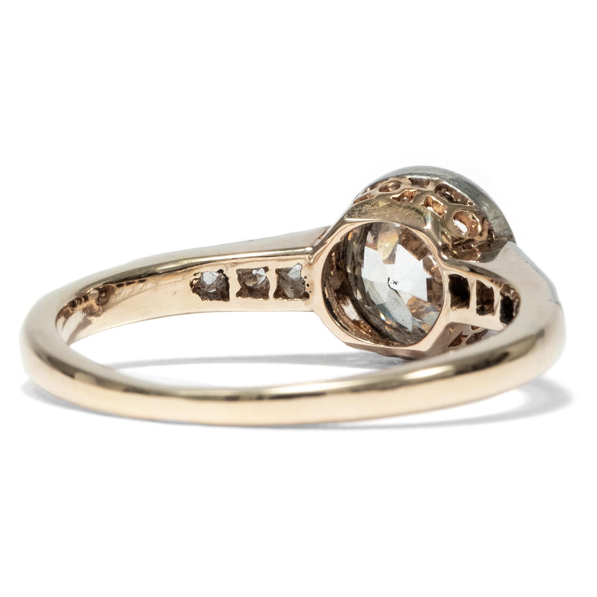 Women's or Men's Antique Certified 1.50 Carat Old European Cut Diamond Solitaire Engagement Ring