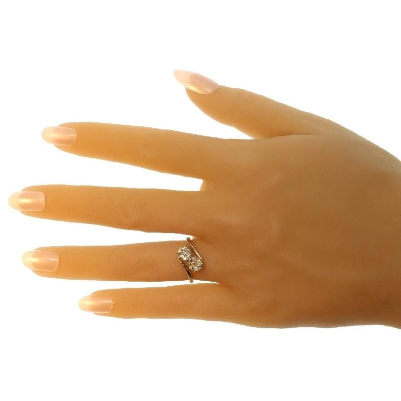 Antique Certified Two Diamond 1.99 Carat 14 Karat Rose Gold Engagement Ring For Sale 5