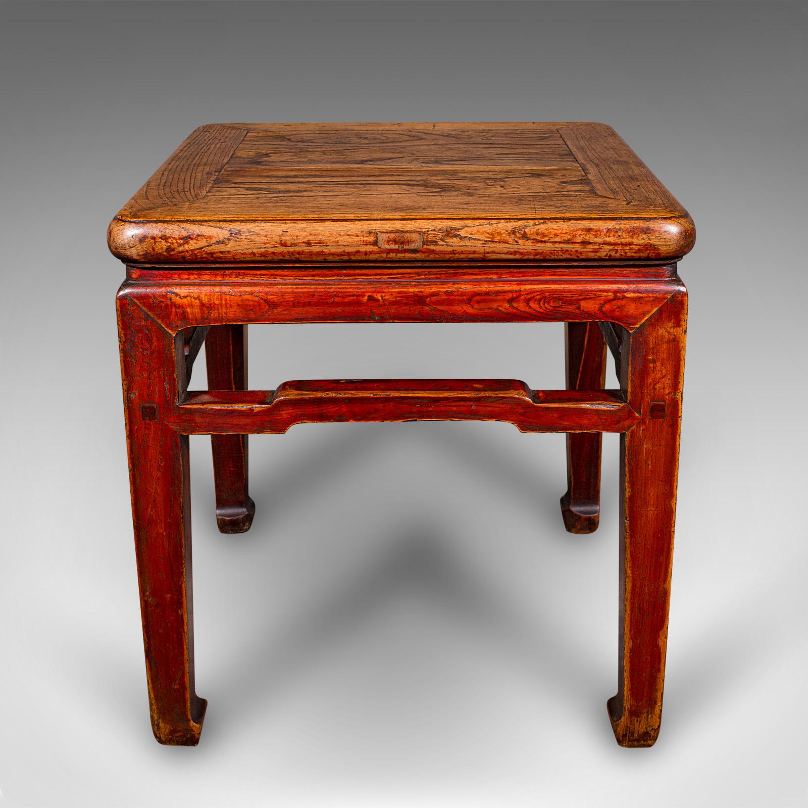Victorien tardif Table Chabudai japonaise ancienne, en orme, thé, agenouillée, Meiji, victorienne, vers 1900 en vente
