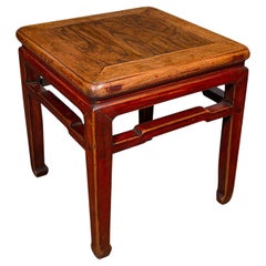 Table Chabudai japonaise ancienne, en orme, thé, agenouillée, Meiji, victorienne, vers 1900