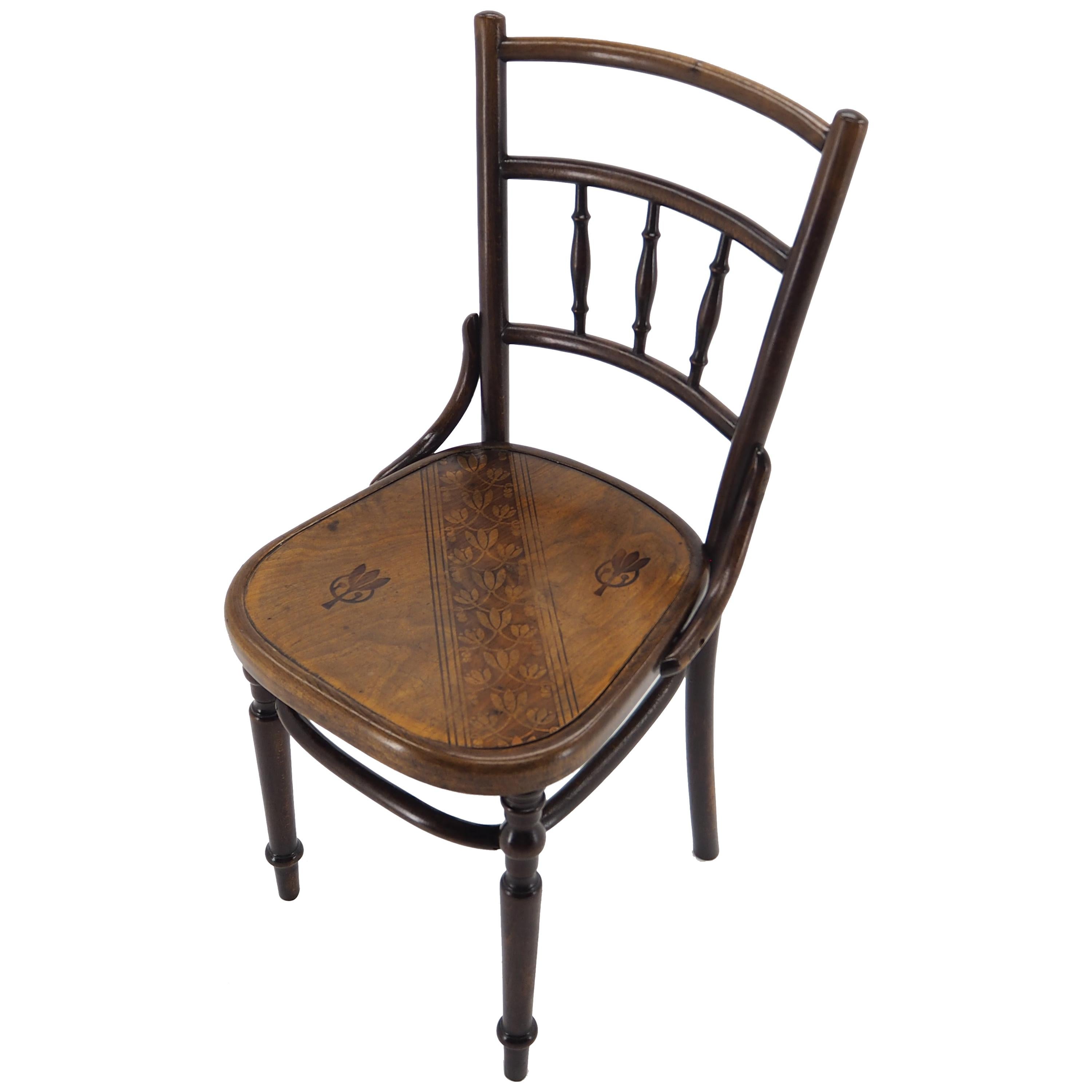 Antique Bentwood Dining Chair Manufacturaed by D.G. Fischel, Austria , 1900s