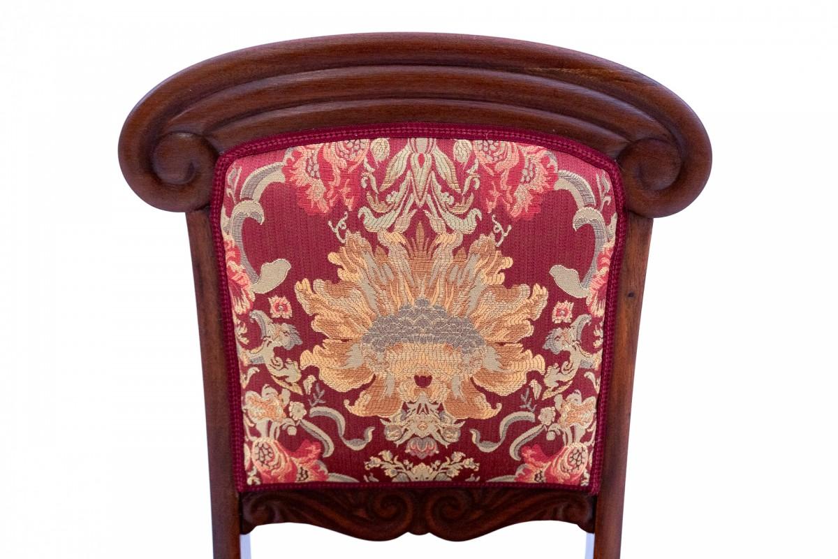 Chaise ancienne, Europe du Nord, vers 1890. Après la rénovation. Bon état - En vente à Chorzów, PL