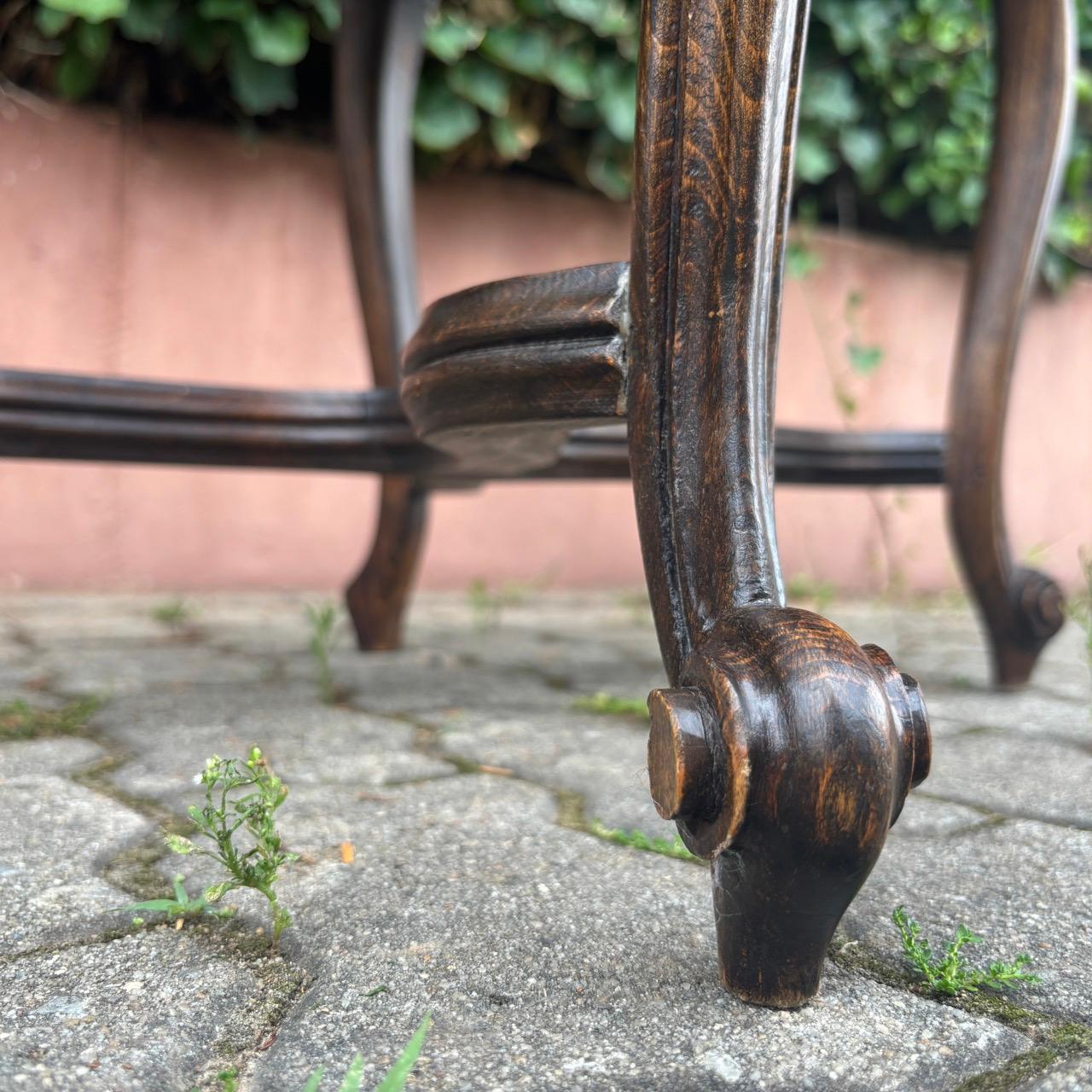 Antique chairs  6 pieces  solid oak & reupholstered leather For Sale 6