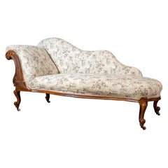 Antique Chaise Longue, English, Late Regency Day Bed, Walnut, circa 1830