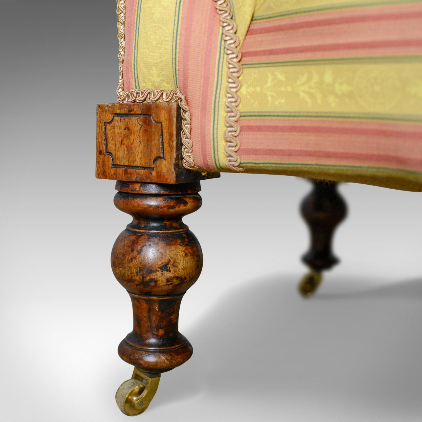 Antique Chaise Lounge, English, Victorian, Scroll-End Day Bed, Mahogany 1