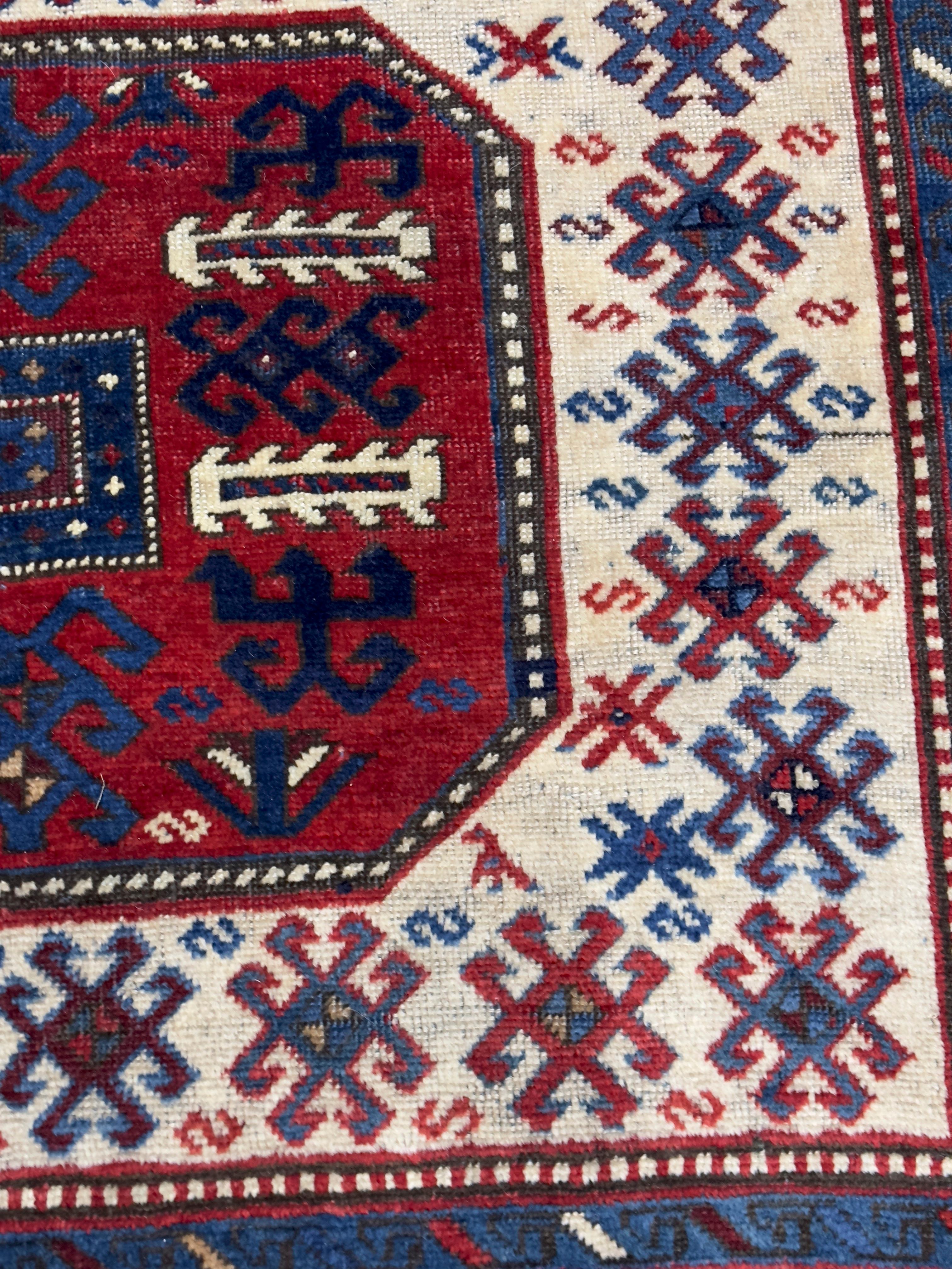 Antike Chajli Kazak Teppich 4'10