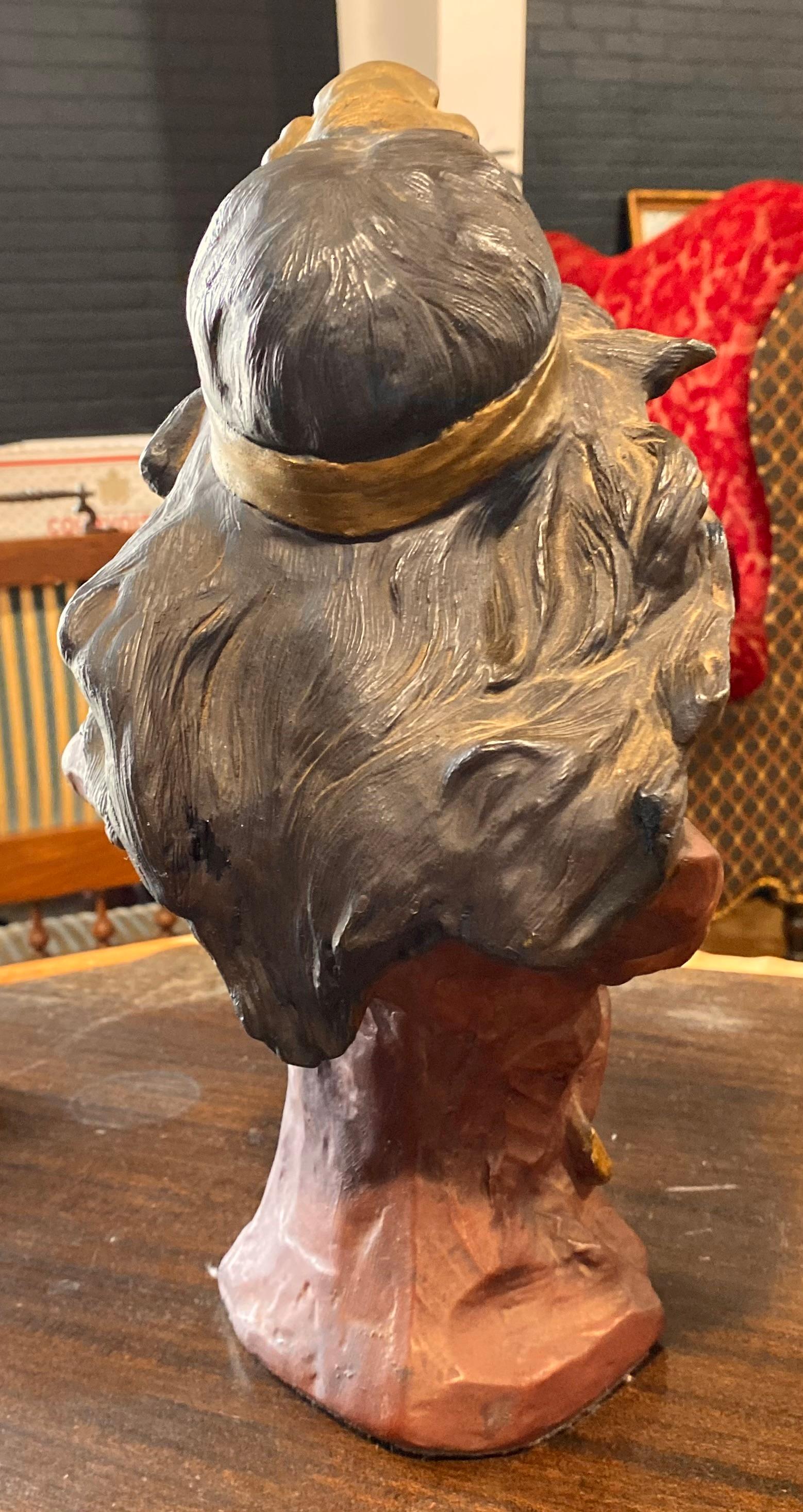 Antique buste de Cléopâtre avec bande de tête et assise en vente 5