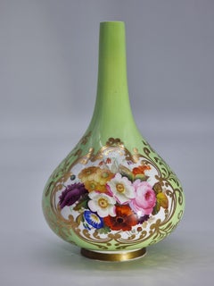 Antique Chamberlain and Co. Worcester hand painted vase with floral motifs c1830