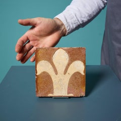 Antique Chamberlain & Co Fleur de Lys Encaustic Tile