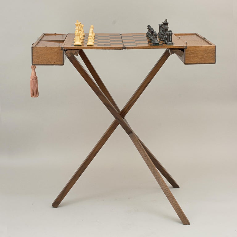 Antique Champaign, Folding Chess Table at 1stDibs