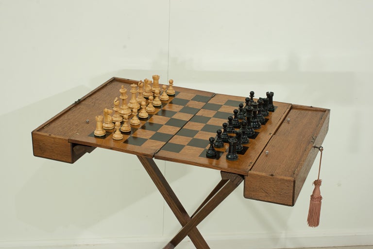 Antique Champaign, Folding Chess Table at 1stDibs