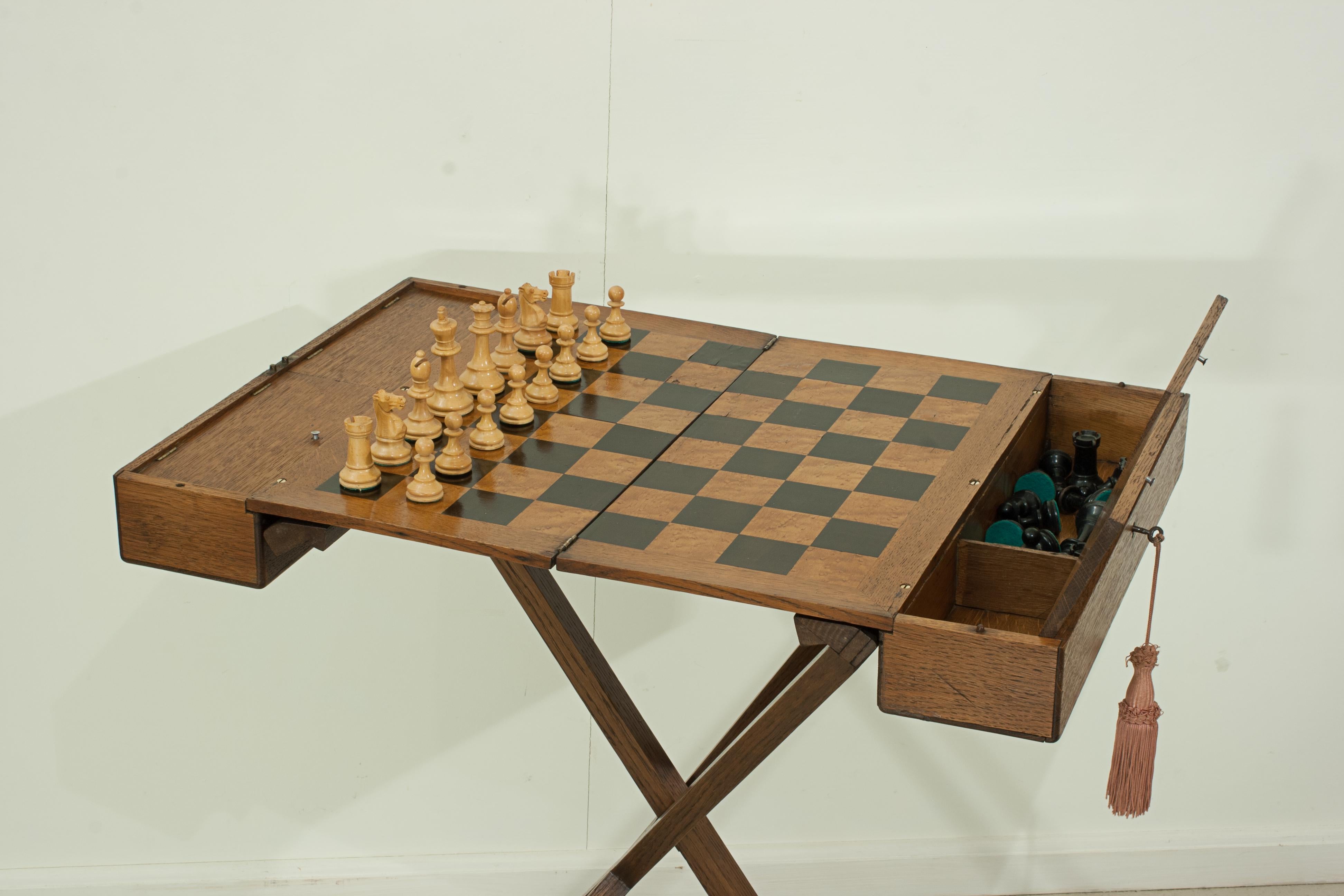 British Antique Champaign, Folding Chess Table