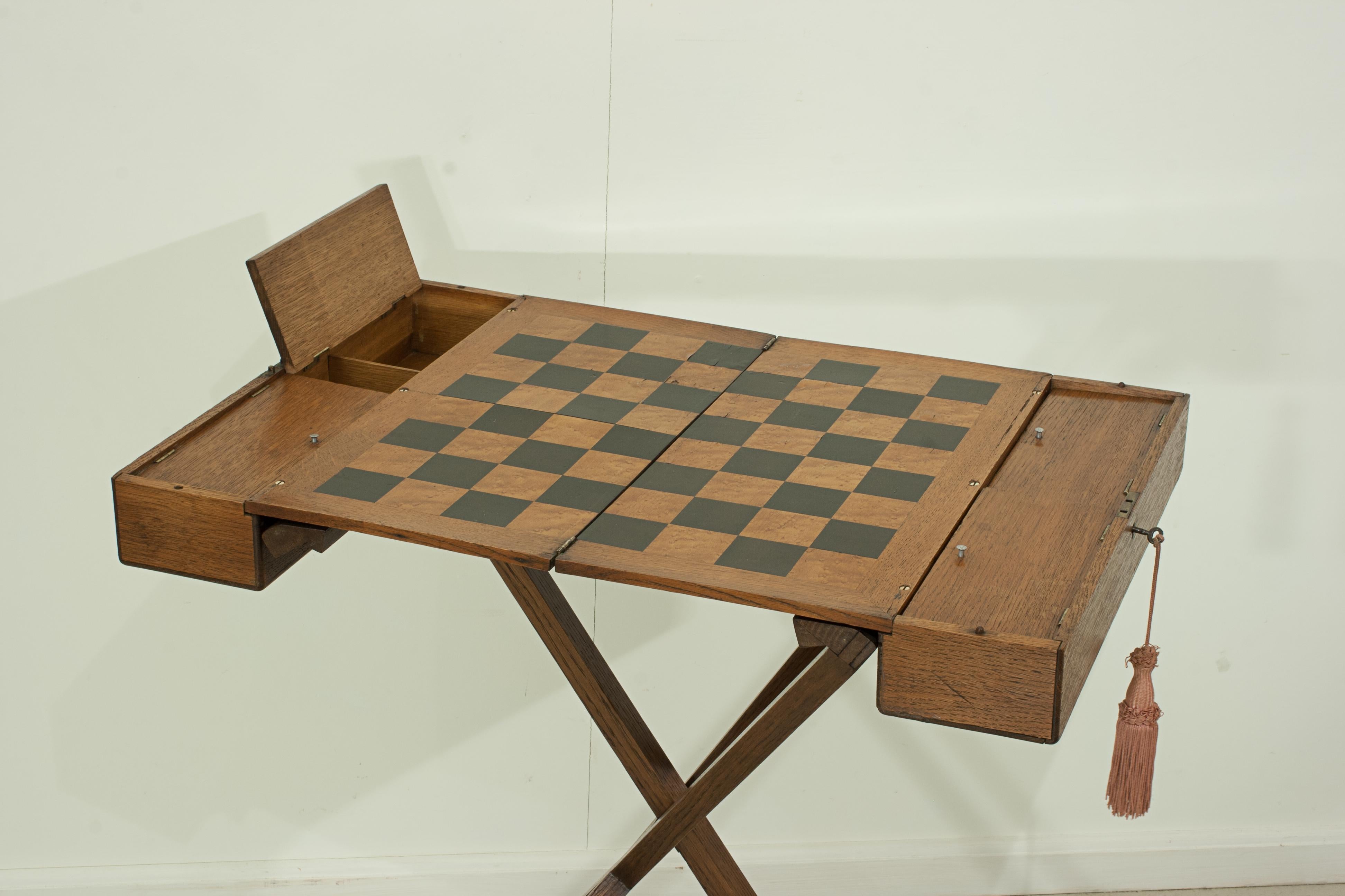 Early 20th Century Antique Champaign, Folding Chess Table