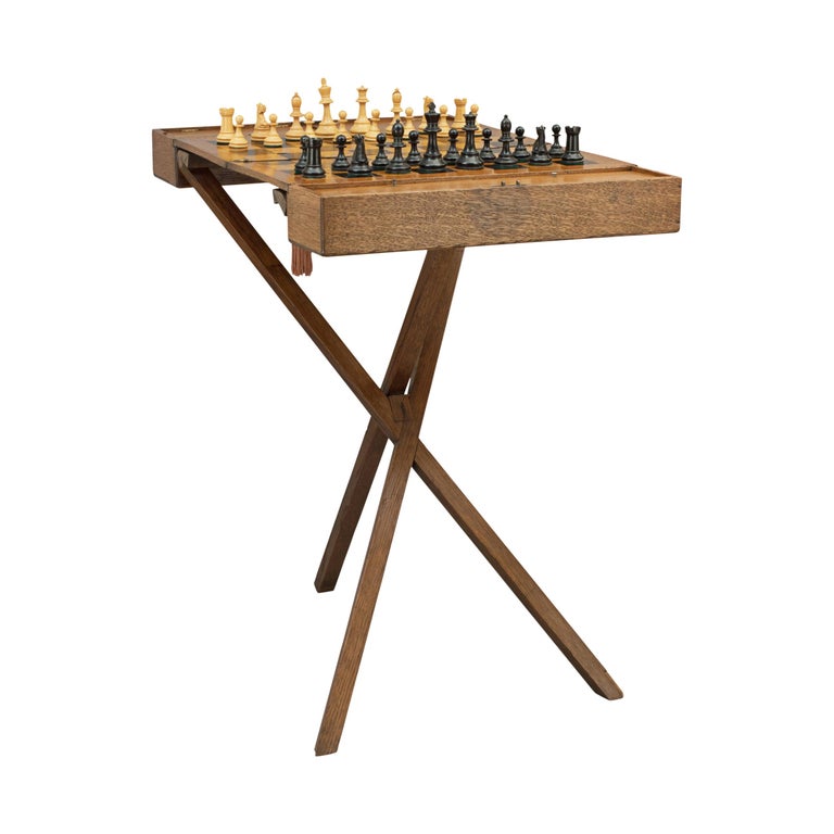 Antique Champaign, Folding Chess Table at 1stDibs