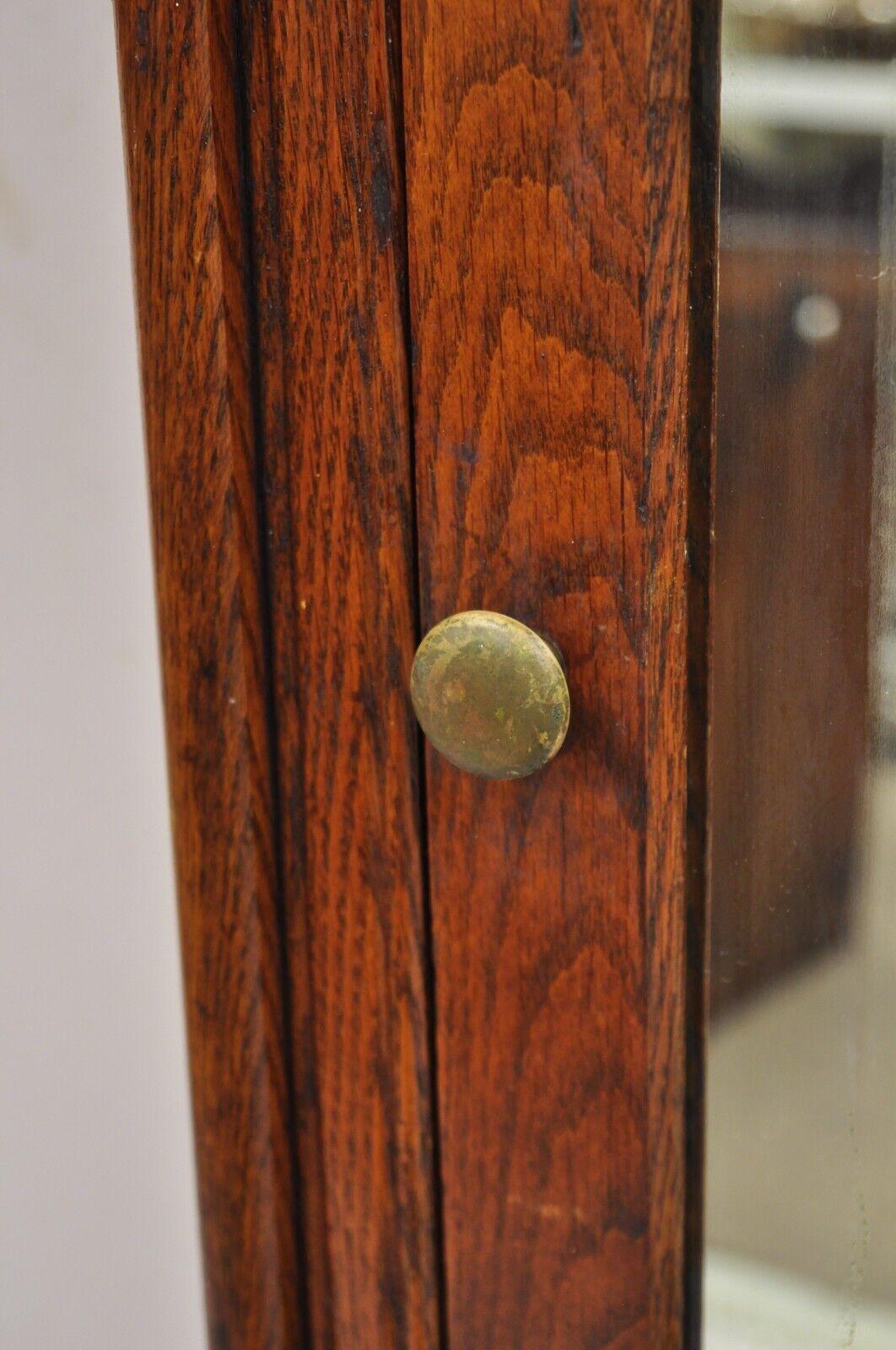 oak medicine cabinet with mirror