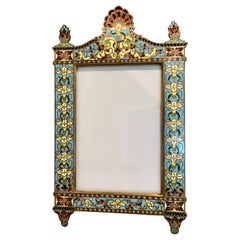 Antique Champleve Enamel Picture Frame, C.1890