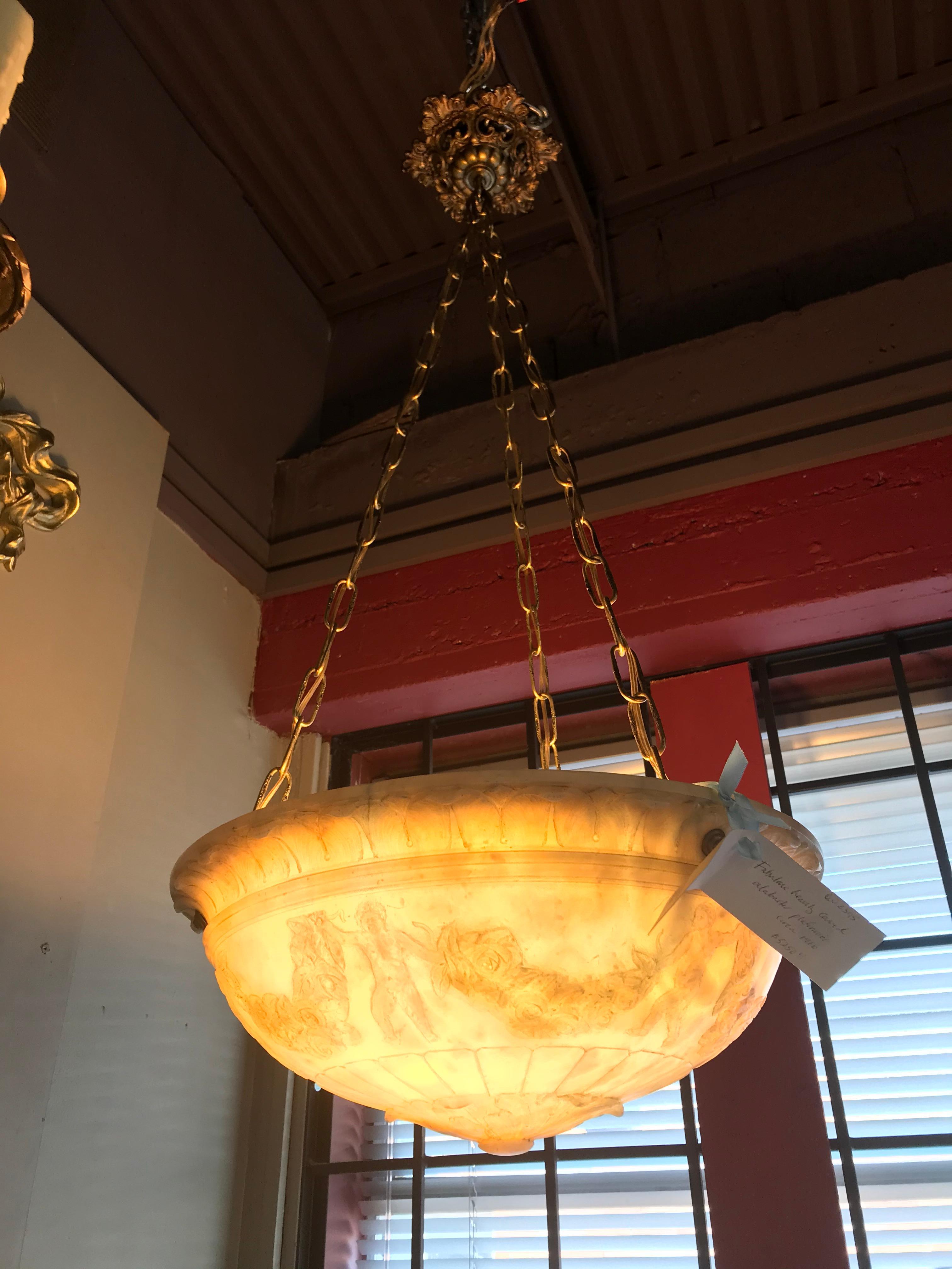vintage alabaster chandelier