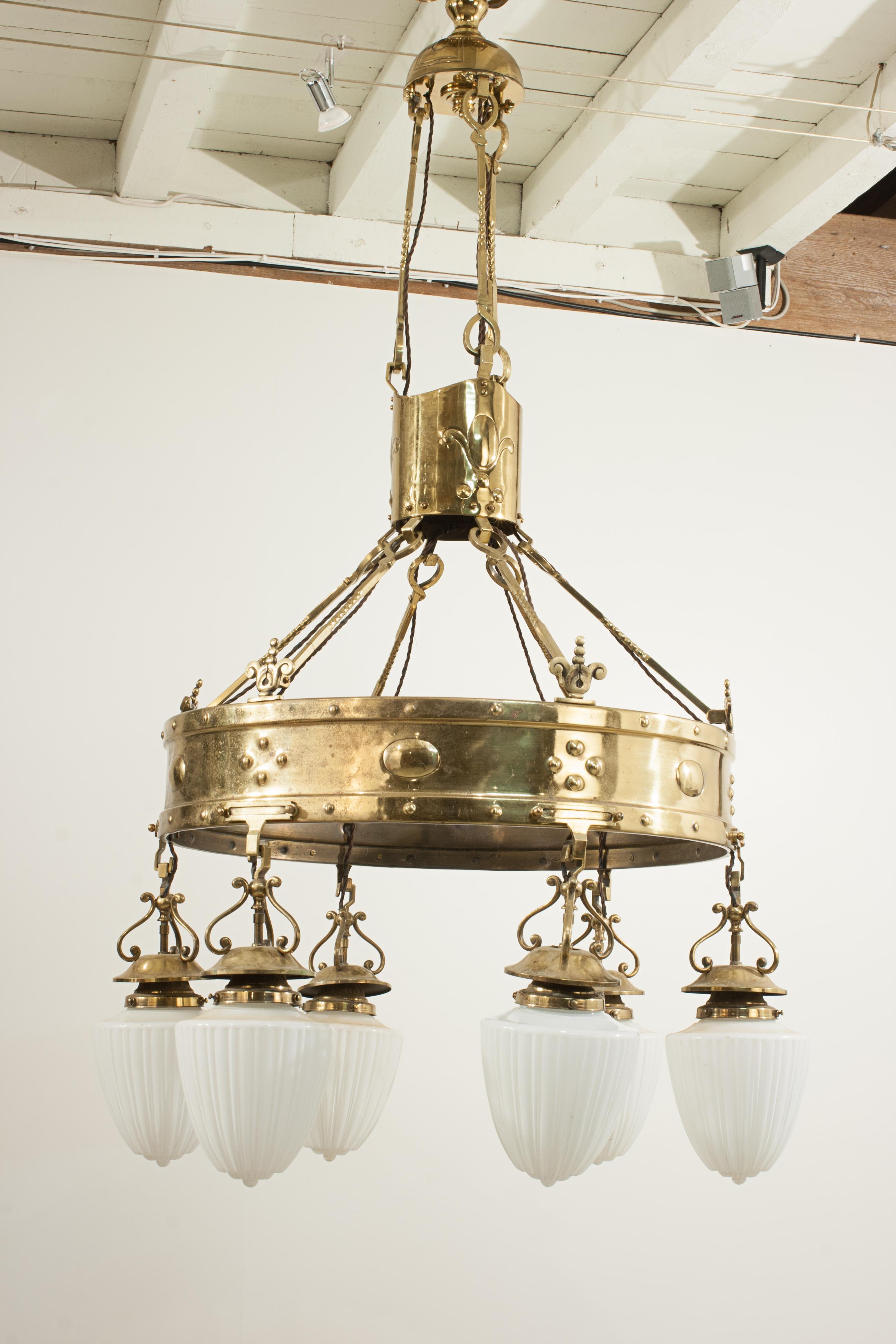 Antique Chandelier Arts and Crafts For Sale 1