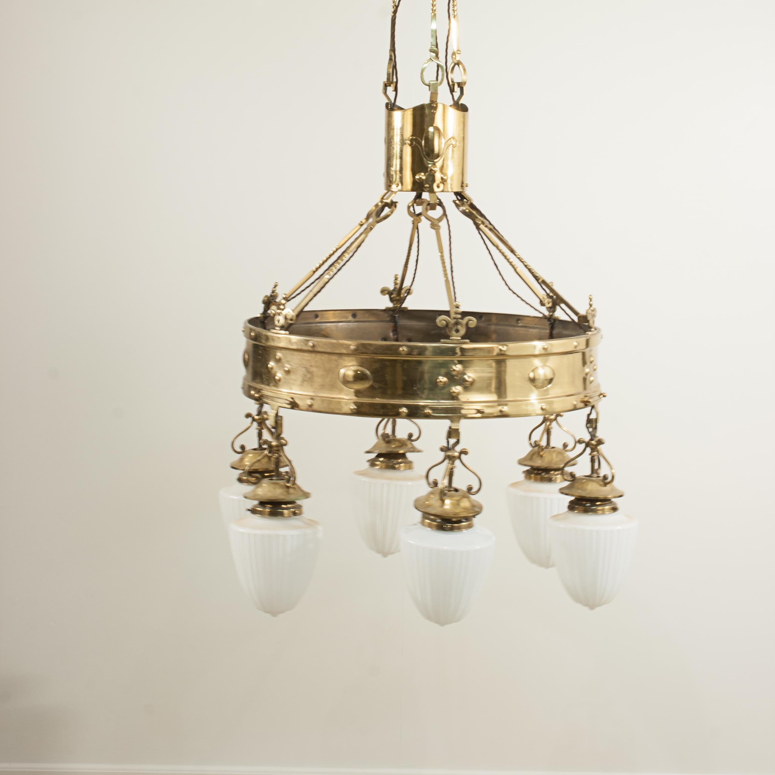Antique Chandelier Arts and Crafts For Sale 3