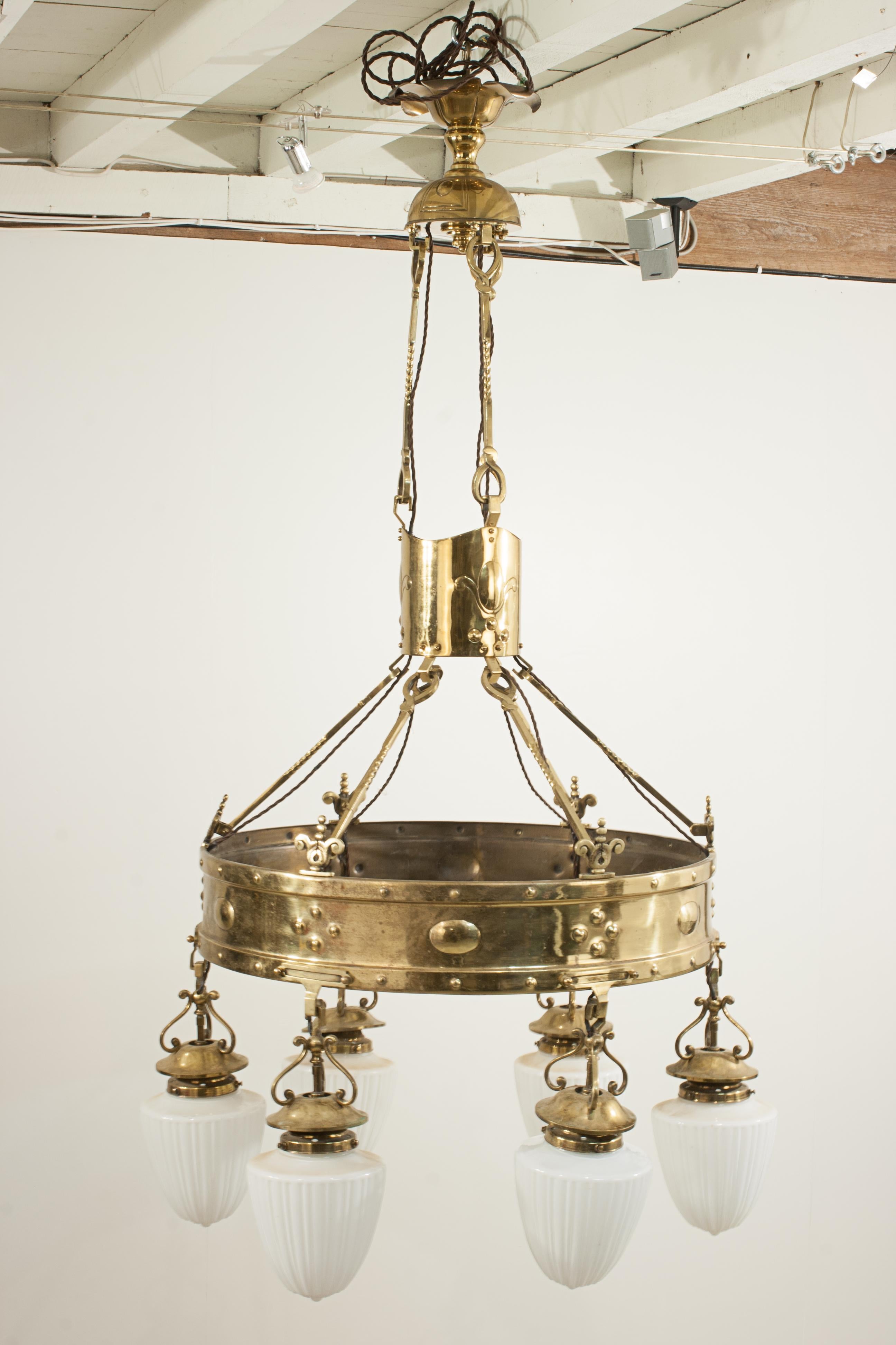antique arts and crafts chandelier