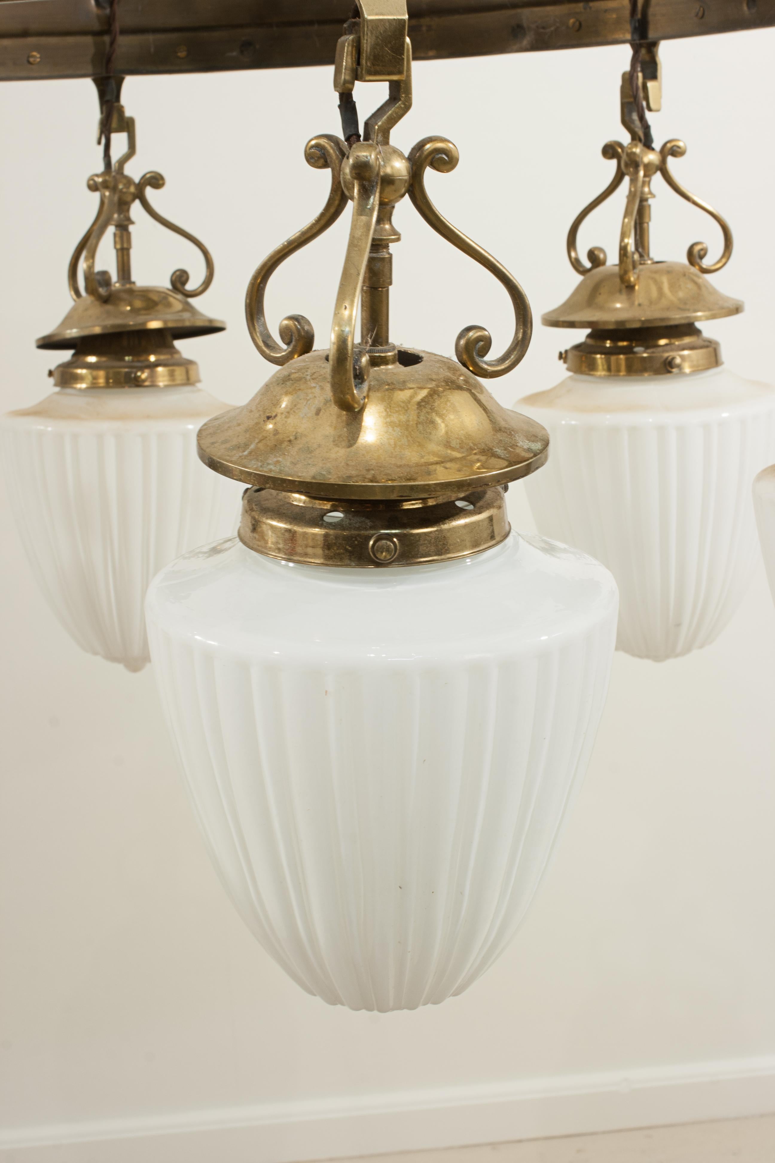 Early 20th Century Antique Chandelier Arts and Crafts For Sale