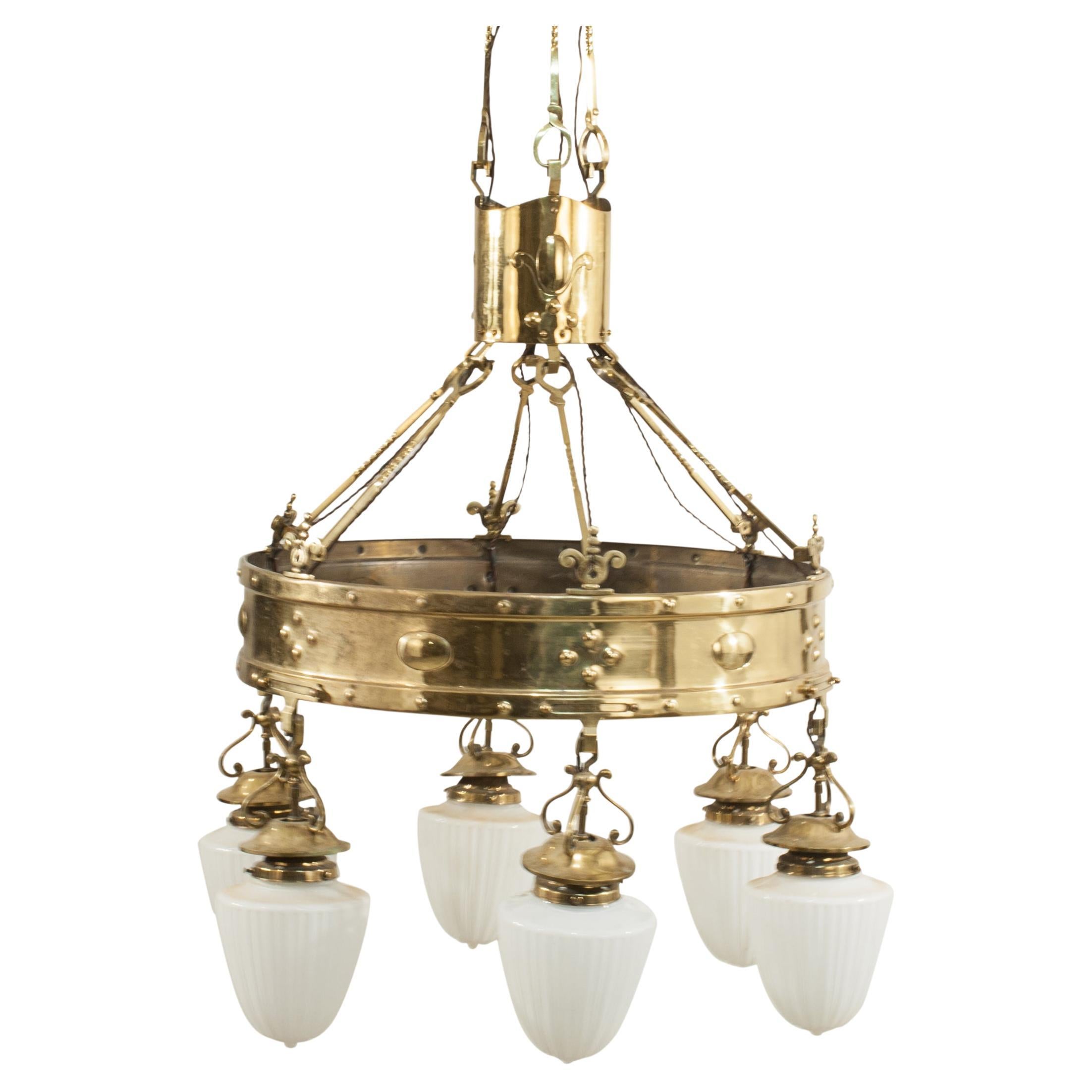 Antique Chandelier Arts and Crafts For Sale