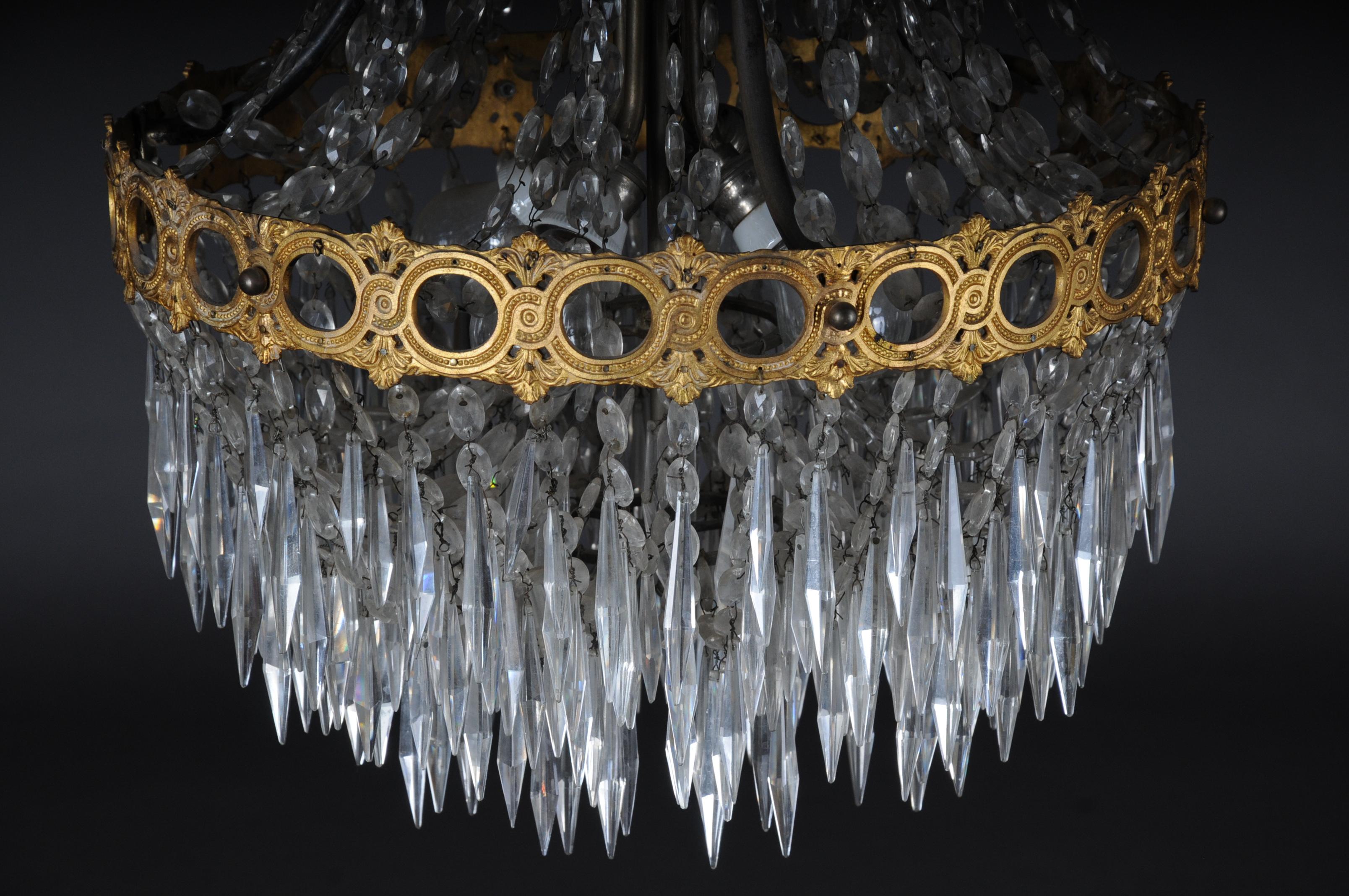 French Antique Chandelier Biedermeier Style, circa 1900 For Sale