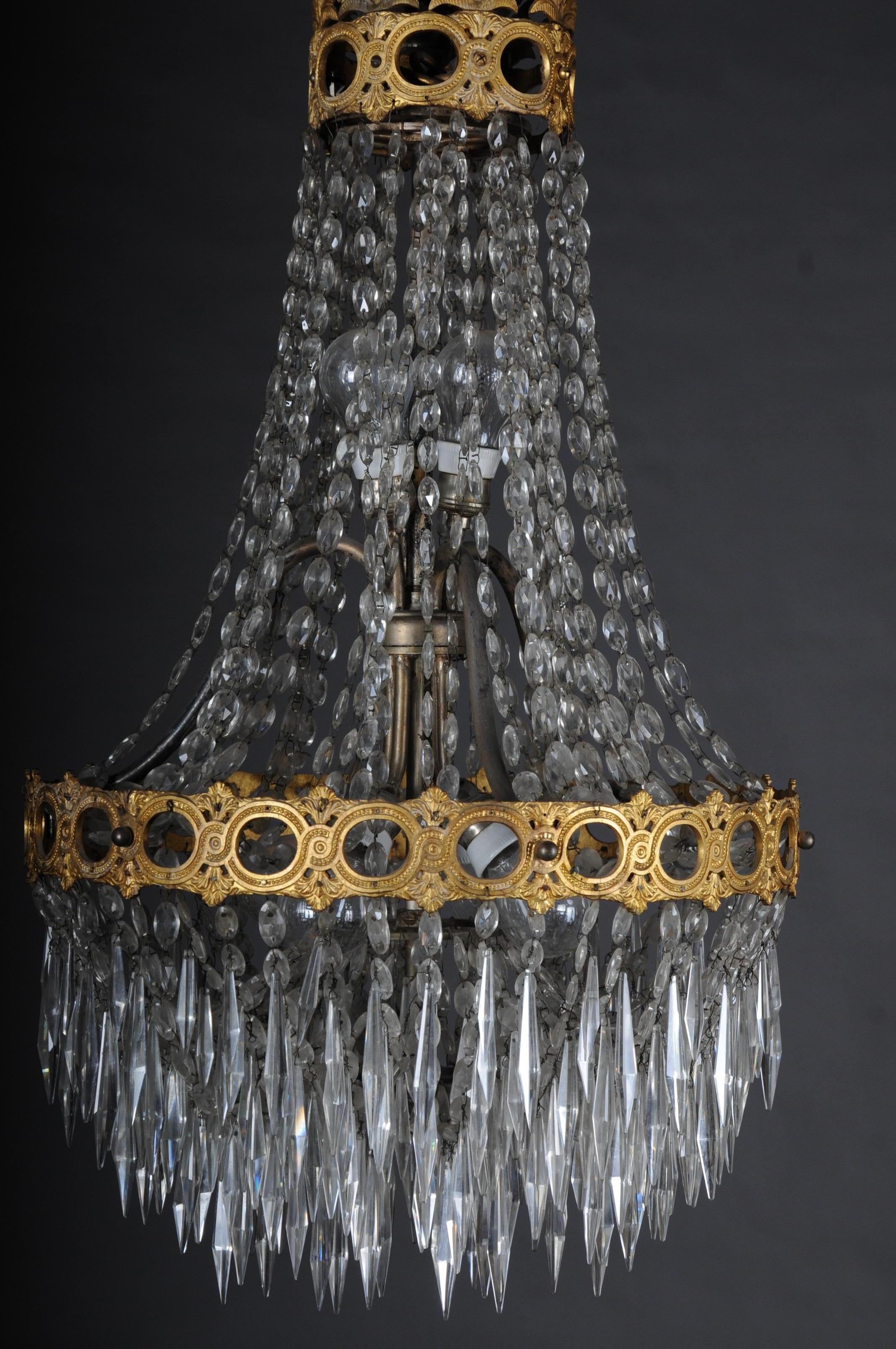 Gilt Antique Chandelier Biedermeier Style, circa 1900 For Sale