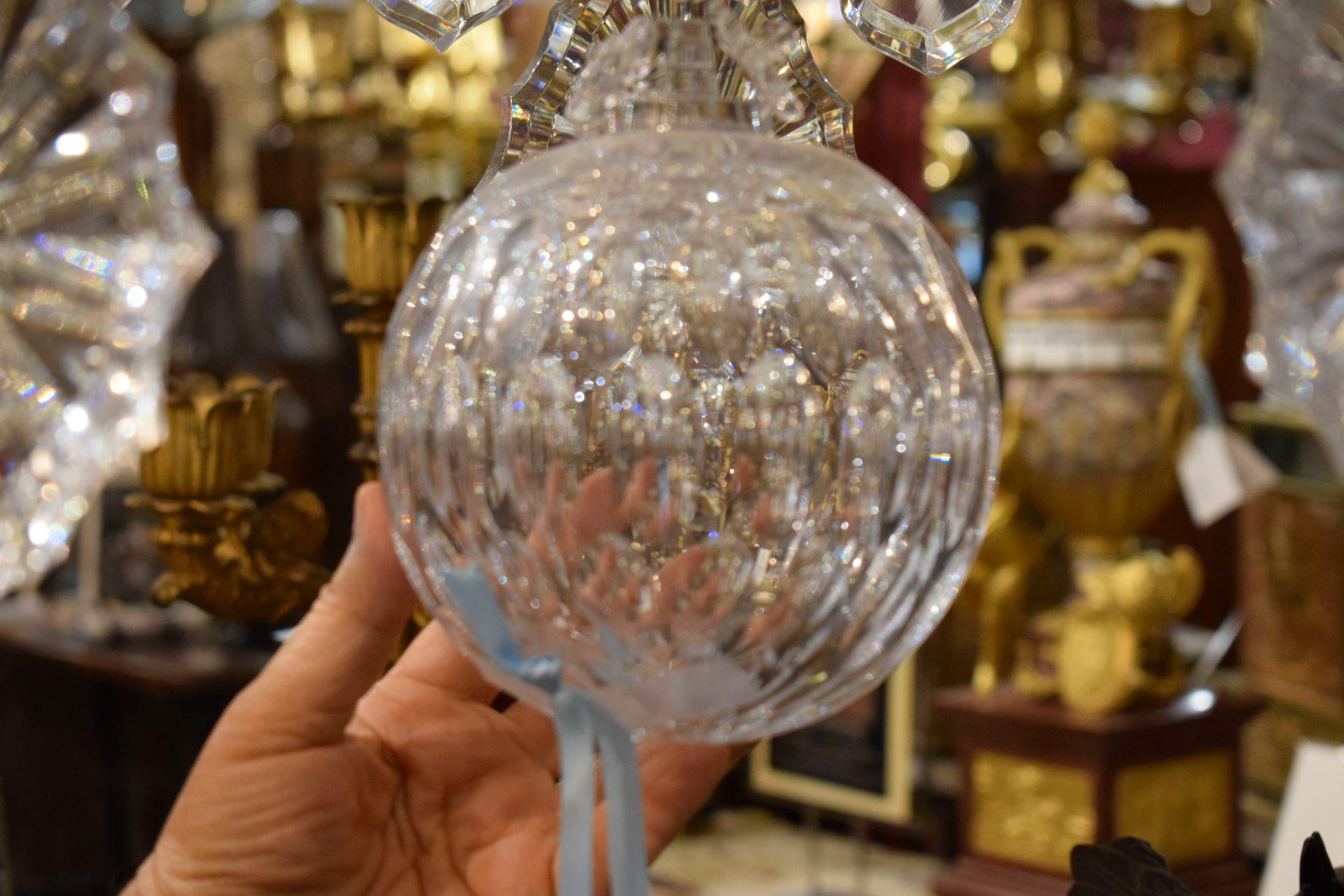 Gilt Antique Chandelier, Crystal For Sale