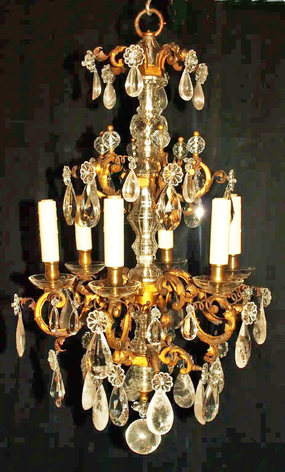 Gilt Antique Chandelier. Elegant Louis XV Chandelier For Sale