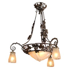 Used Chandelier. French Art Deco Chandelier