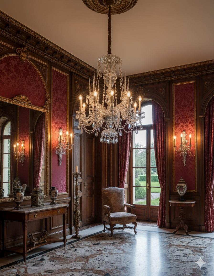 Magnífica araña de cristal Jorge III, todo original, en perfecto estado, de ocho luces.